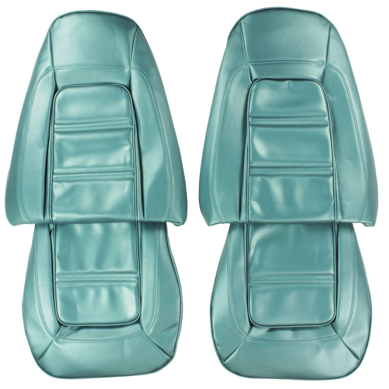 PUI Interiors 1973 Pontiac Firebird Deluxe Medium Blue Front Bucket Seat Covers - 73HS17U