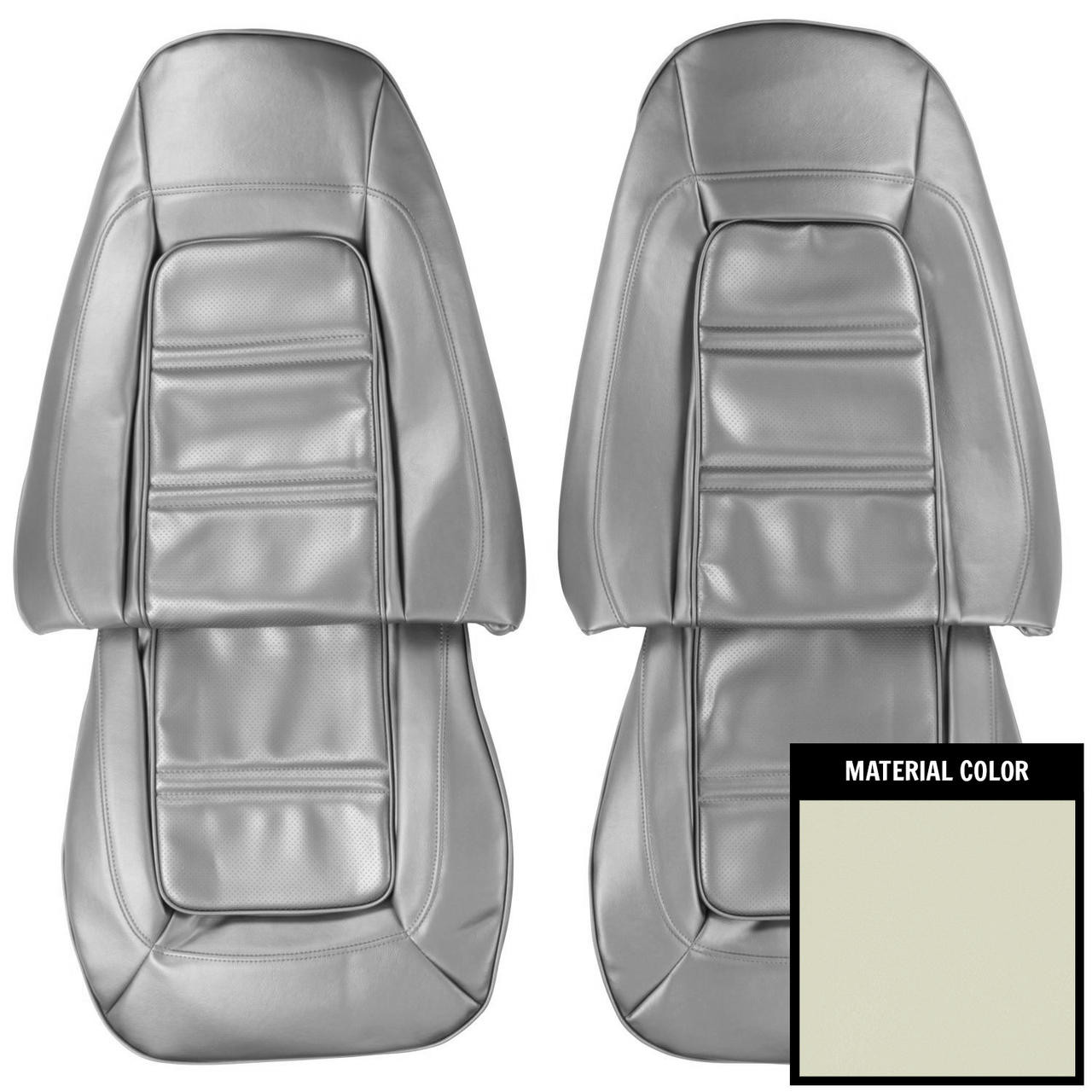 PUI Interiors 1973 Pontiac Firebird Deluxe Off White Front Bucket Seat Covers - 73HS40U