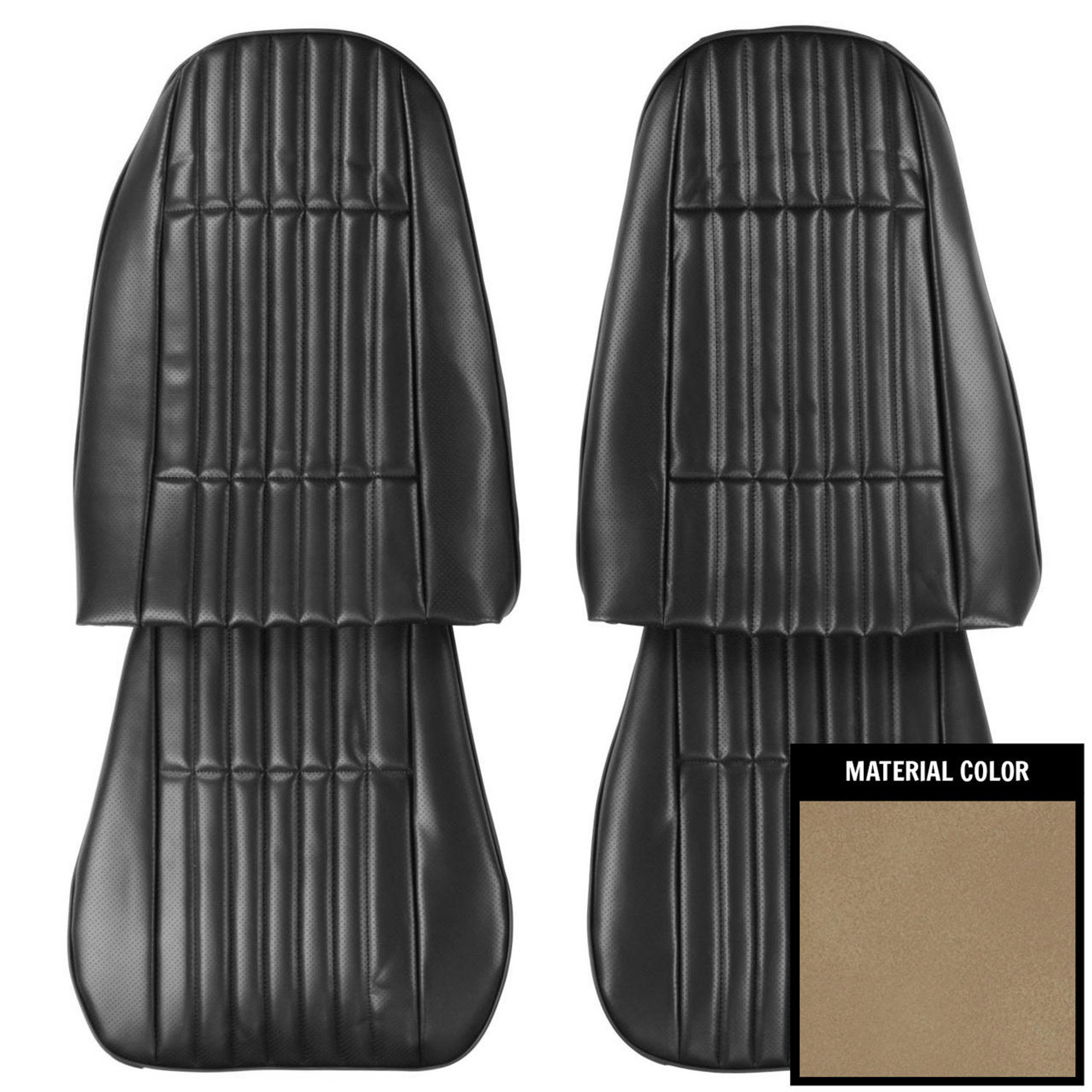 PUI Interiors 1973-1974 Nova 2-Door Sdn/Hatchback Standard Sandalwood Front Bucket Seat Covers - 73XS41U