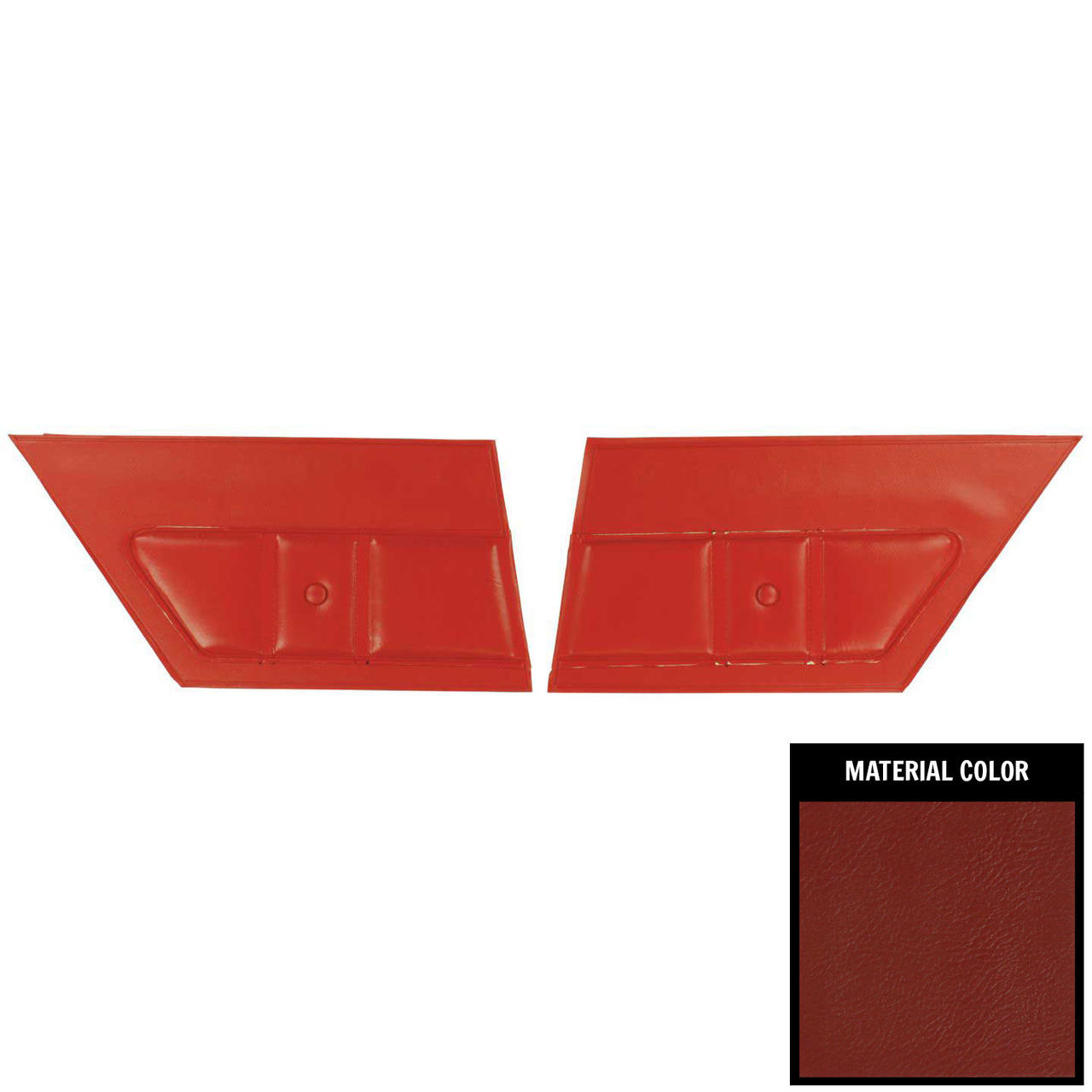 PUI Interiors 1976 Chevrolet Malibu Hardtop Red Door Panels - 74AD30C
