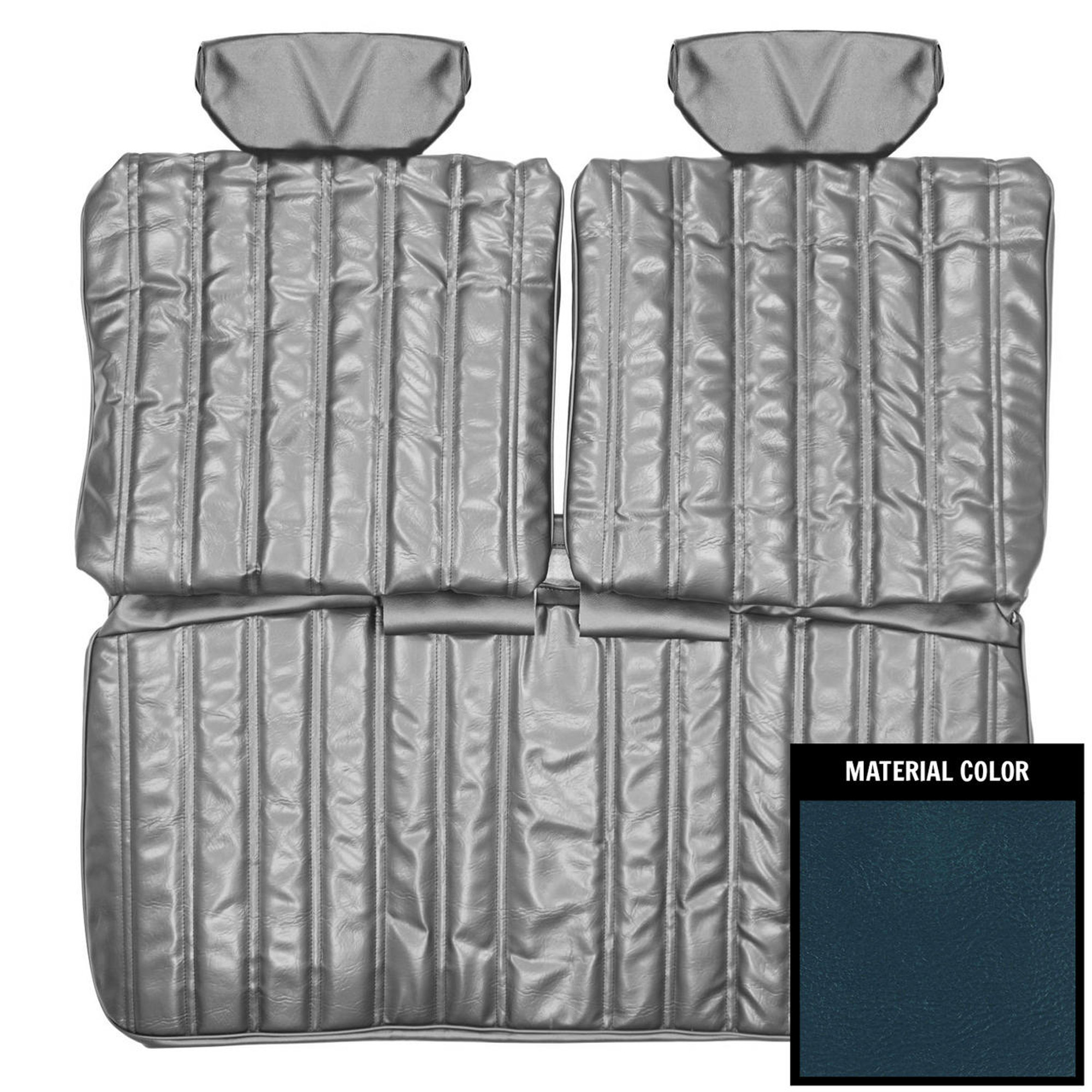 PUI Interiors 1976 Chevrolet Malibu/Laguna Dark Blue Front Bench W/Armrest Seat Cover - 74AS16B