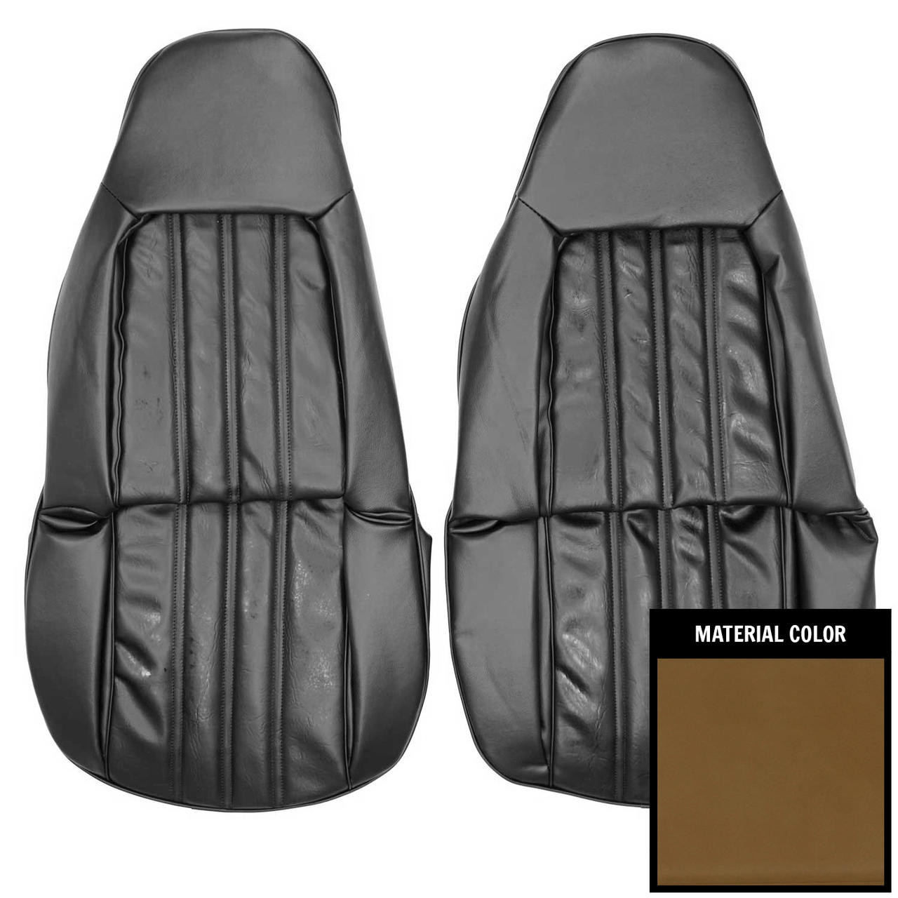 PUI Interiors 1974-1975 Chevrolet Malibu/Laguna Saddle Front Swivel Bucket Seat Covers - 74AS36U