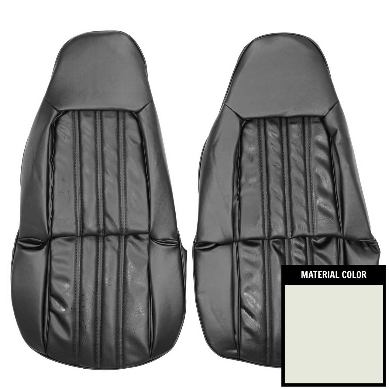 PUI Interiors 1974-1975 Chevrolet Malibu/Laguna White Front Swivel Bucket Seat Covers - 74AS37U