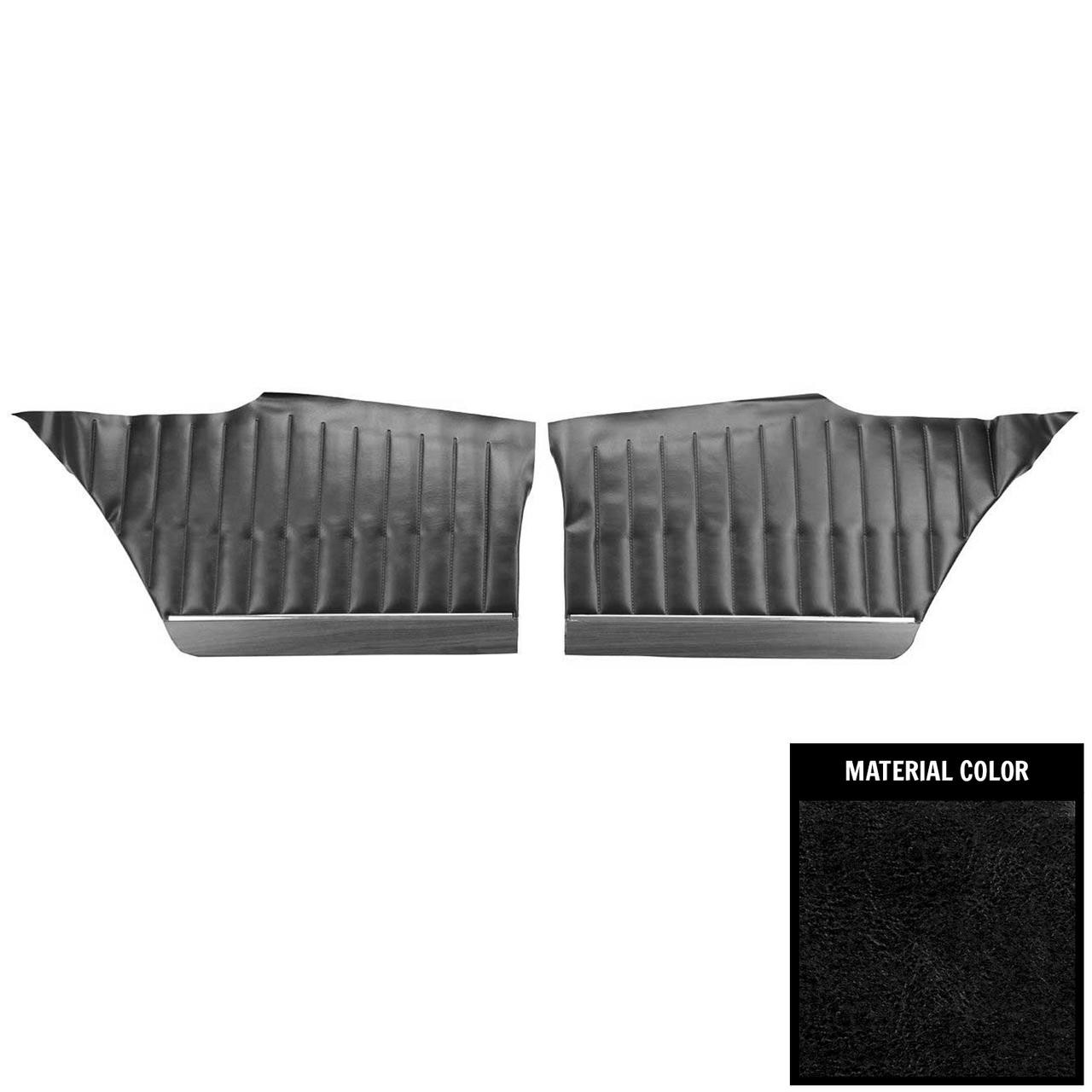 PUI Interiors 1974 Dodge Charger/SE Hardtop Black Rear Door Panels - 74KDA10C