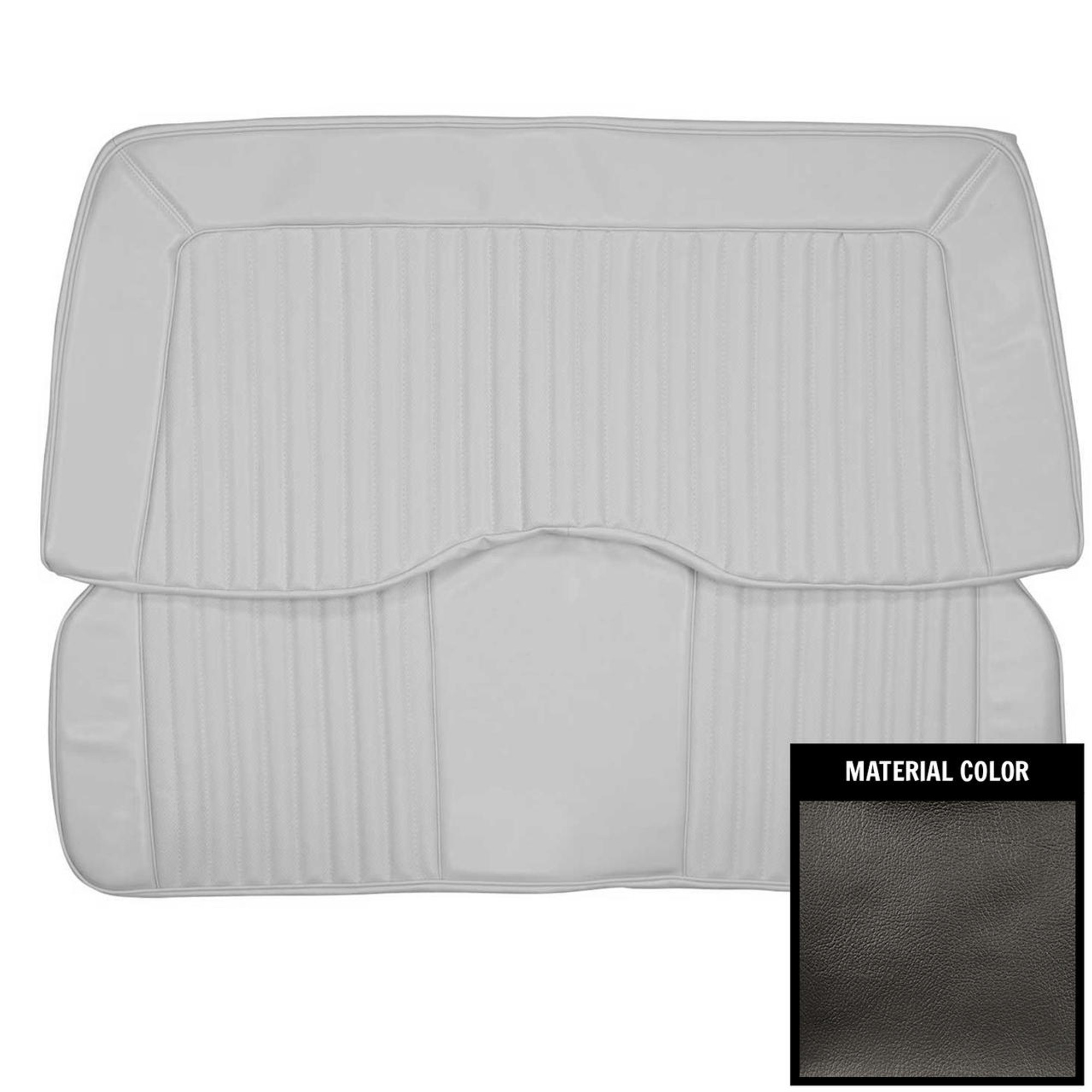 PUI Interiors 1974 Plymouth Cuda/Challenger Hardtop Black Rear Bench Seat Cover - 74KSB10C