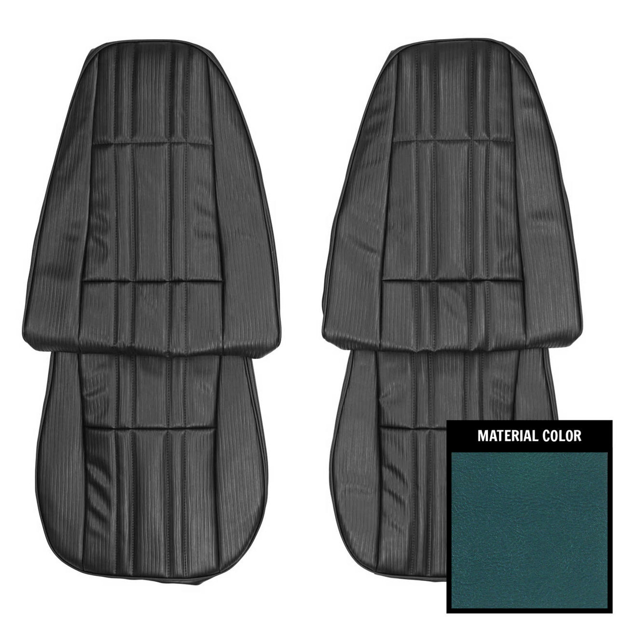 PUI Interiors 1975 Chevrolet Nova 2-Door Sedan Standard Black Front Bucket Seat Covers - 75XS17U