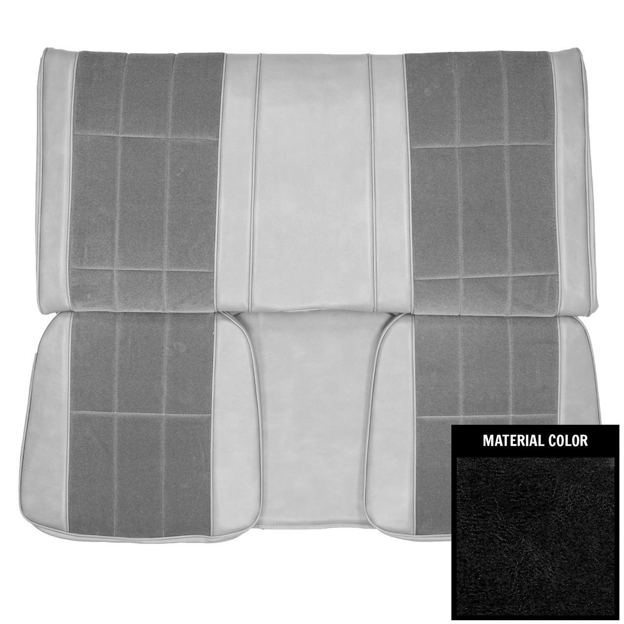 PUI Interiors 1976 Chevrolet Camaro LT Hardtop Custom Cloth Black Rear Bench Seat Cover - 76DSC10C