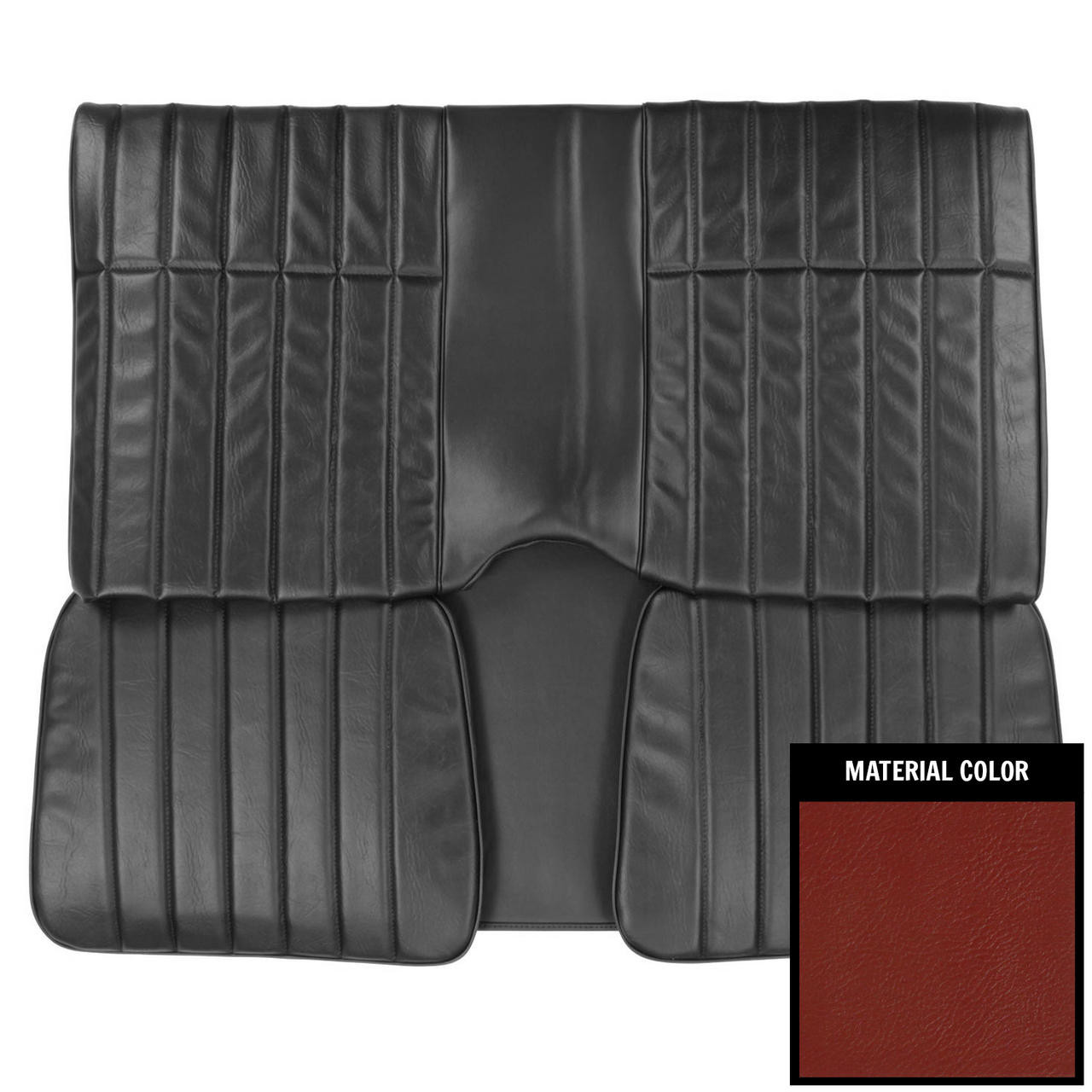 PUI Interiors 1976 Pontiac Firebird Hardtop Standard Red Rear Bench Seat Cover - 76ES30C