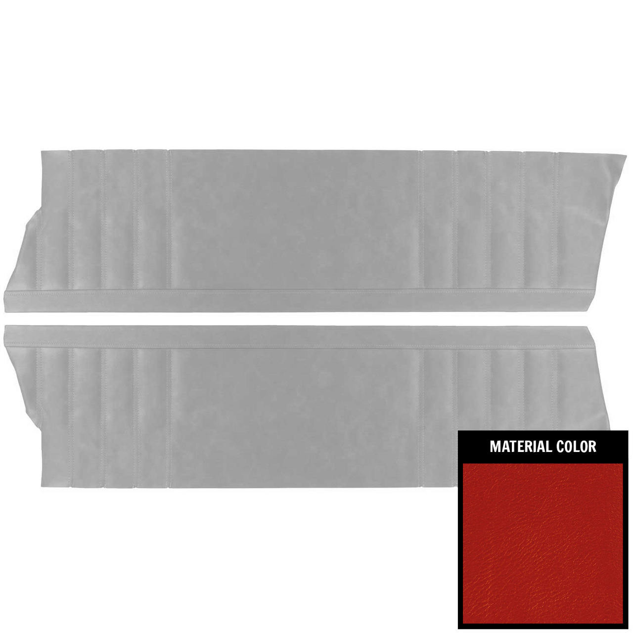 PUI Interiors 1976 Chevrolet Monte Carlo Bright Red Front Door Panels - 76MD32