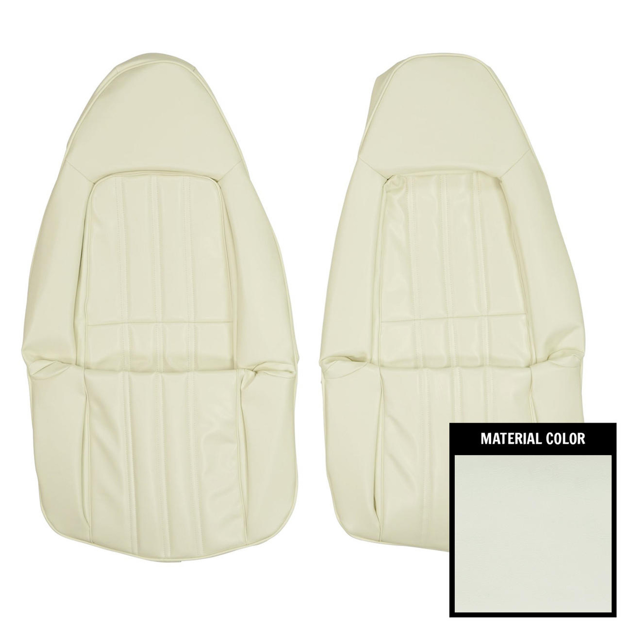 PUI Interiors 1977 Chevrolet Malibu/Laguna White Swivel Bucket Seat Covers - 77AS37U