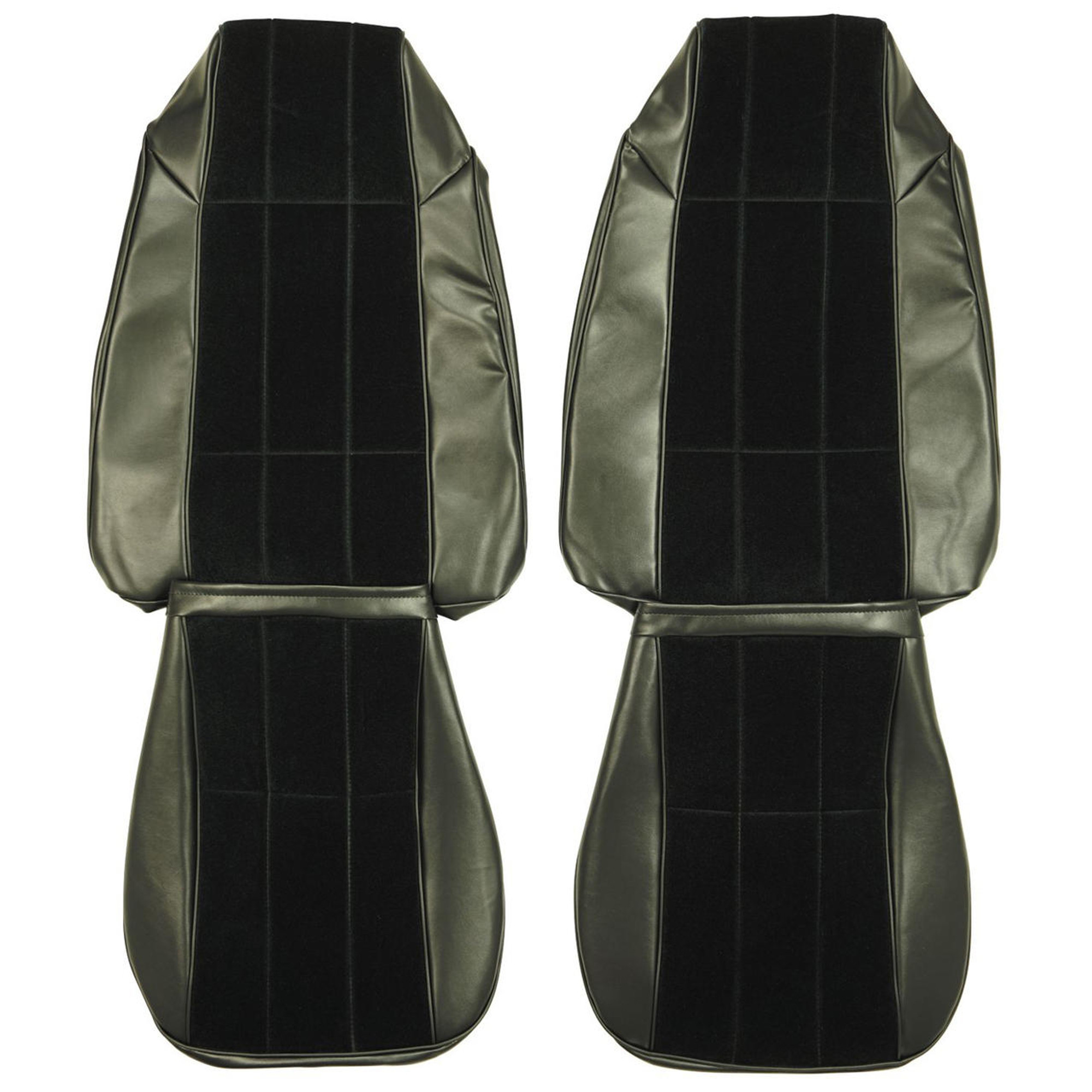 PUI Interiors 1977-78 Chevrolet Camaro LT Custom Cloth Black Front Bucket Seat Covers - 77DSC70U