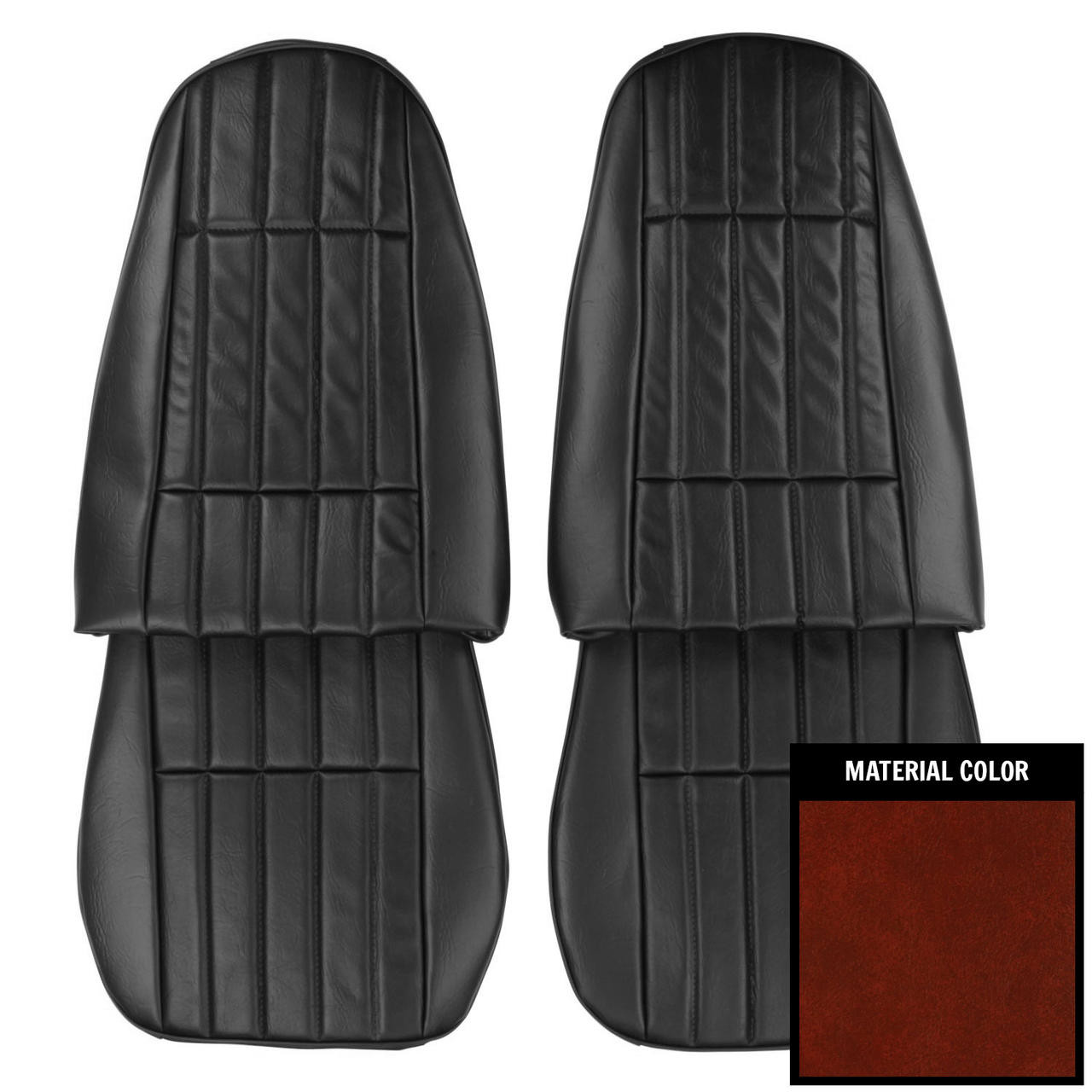 PUI Interiors 1977-78 Pontiac Firebird Standard Firethorn Front Bucket Seat Covers - 77ES45U
