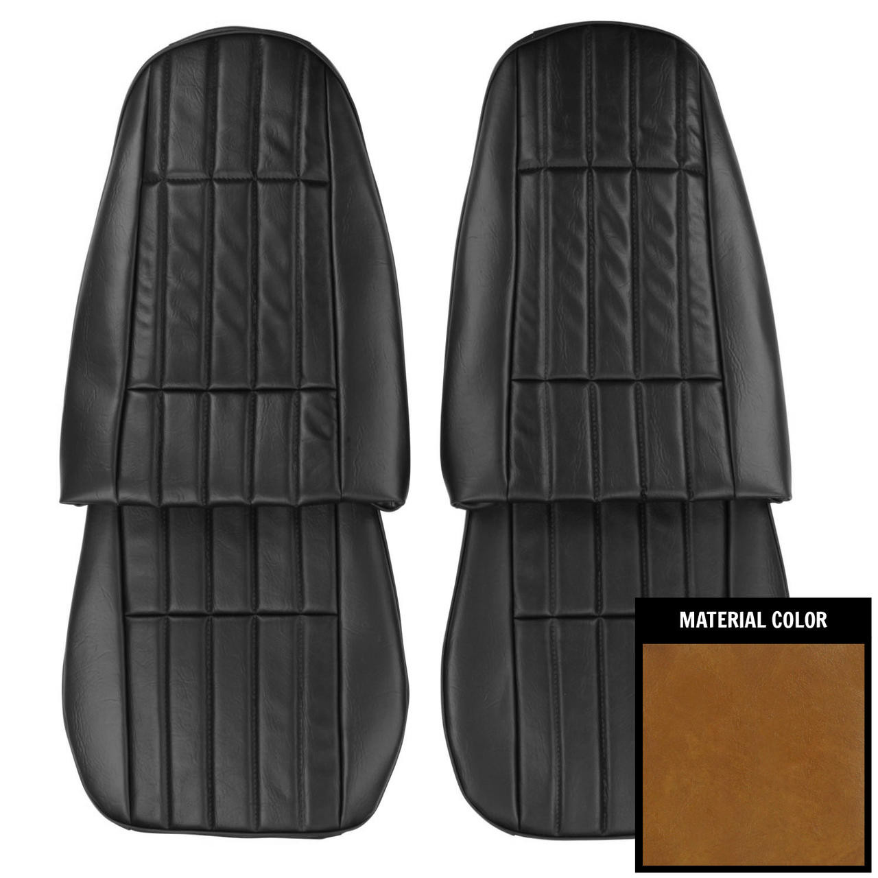 PUI Interiors 1977-78 Pontiac Firebird Standard Camel Front Bucket Seat Covers - 77ES48U