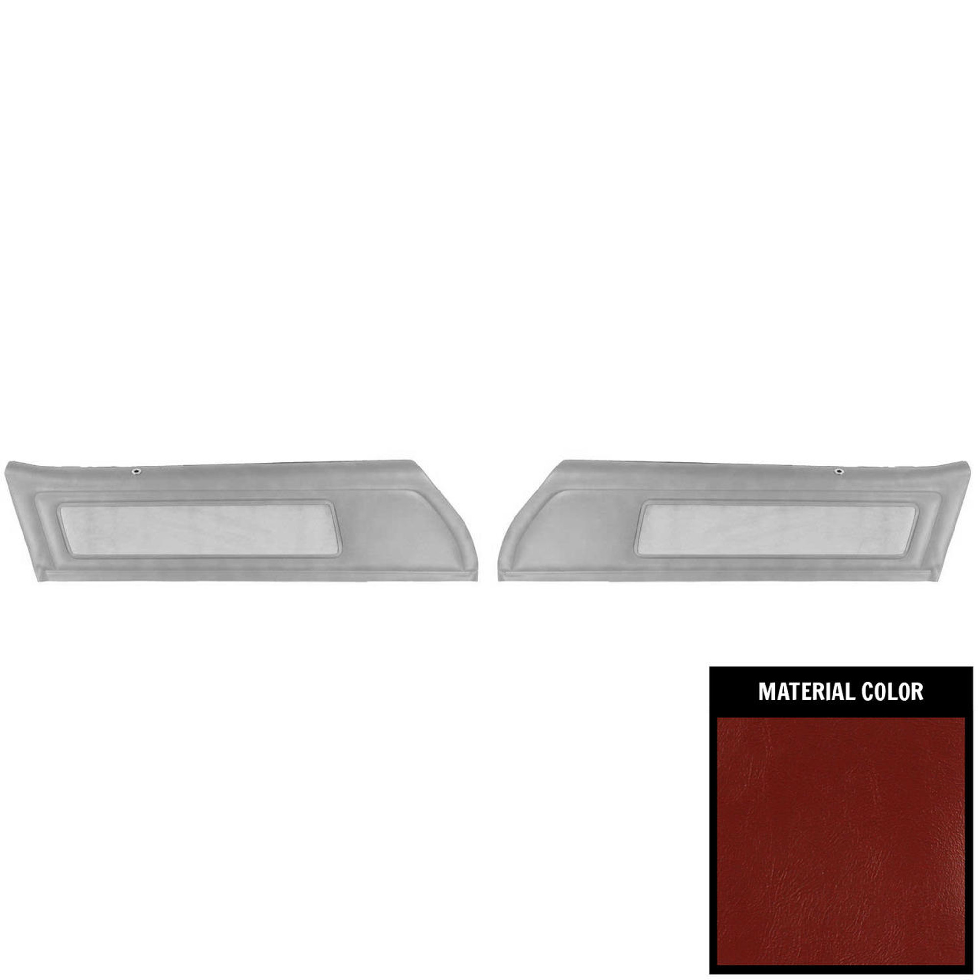 PUI Interiors 1977 Firebird/Trans Am Deluxe Cloth Pre-Assembled Carmine Front Door Panels - 77HDC38P