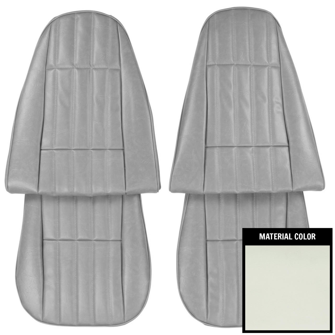 PUI Interiors 1979 Pontiac Firebird Standard White Front Bucket Seat Covers - 79ES37U