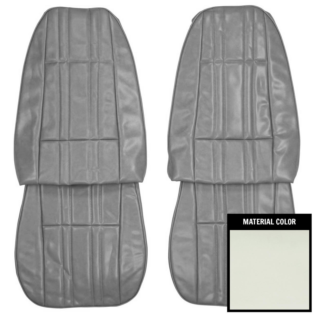 PUI Interiors 1979 Chevrolet Nova 2-Door Sedan Custom White Front Bucket Seat Covers - 79XS37U-1