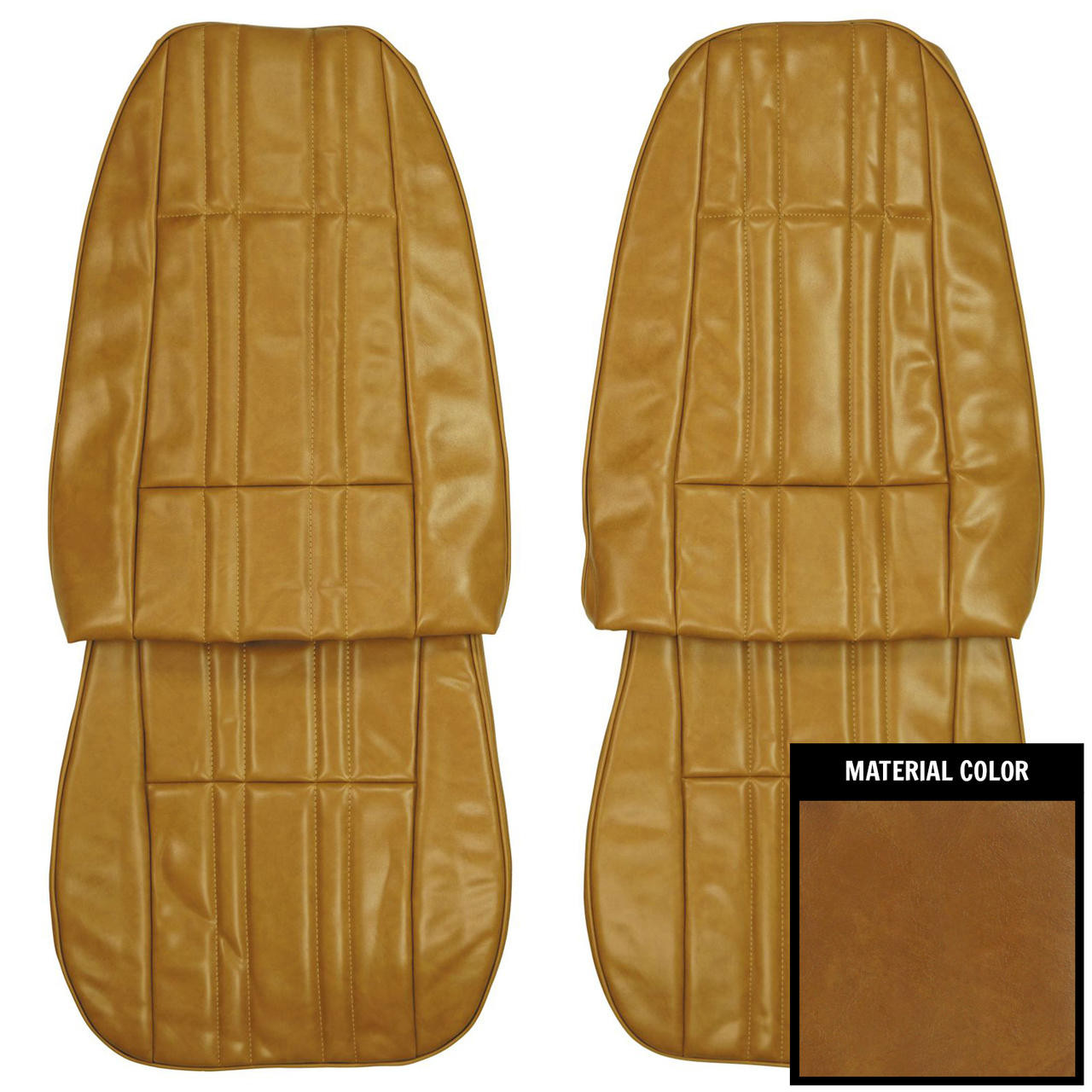 PUI Interiors 1979 Chevrolet Nova 2-Door Sedan Custom Camel Front Bucket Seat Covers - 79XS48U-1