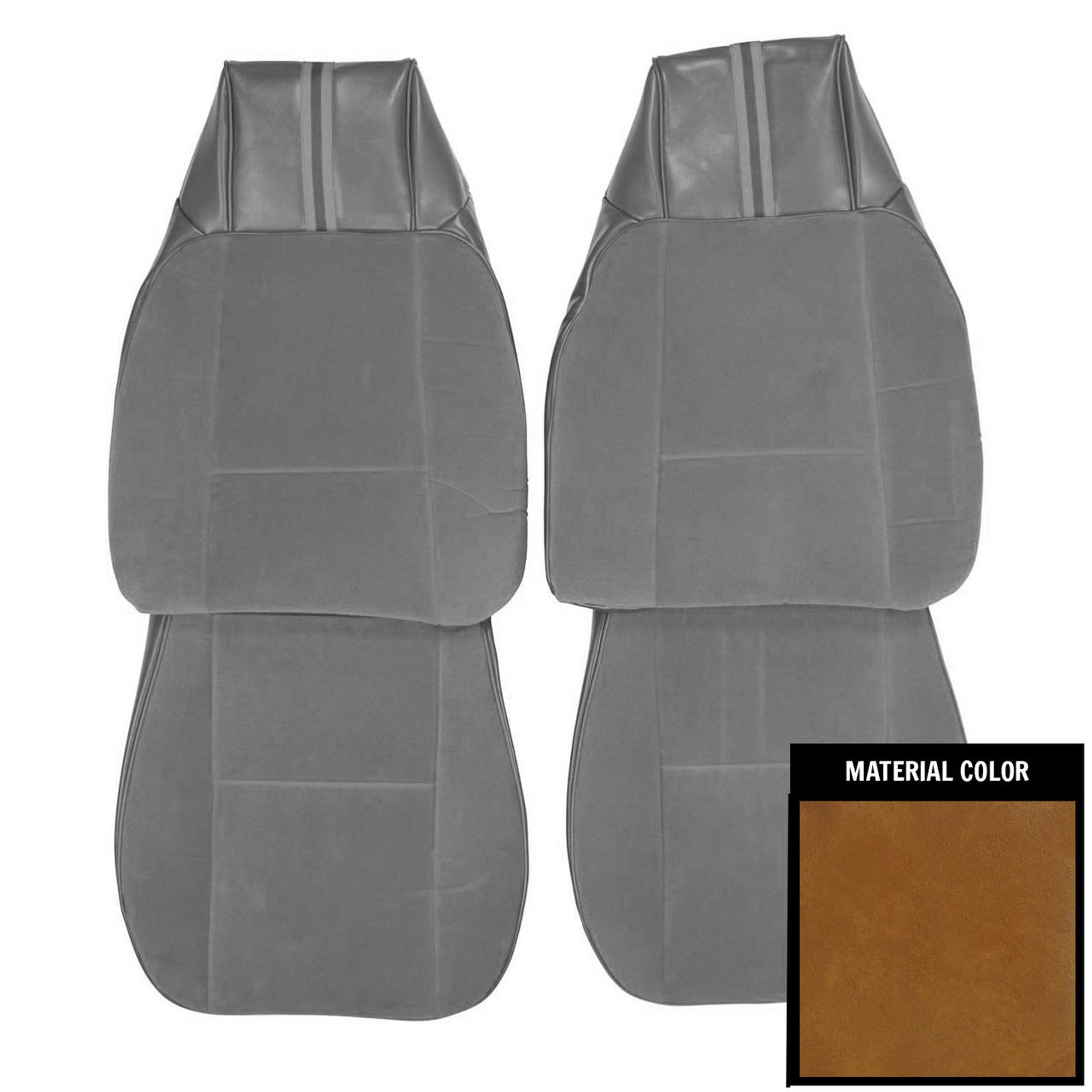 PUI Interiors 1980-81 Chevrolet Camaro Berlinetta Custom Cloth Camel Front Bucket Seat Covers - 80DSC48U