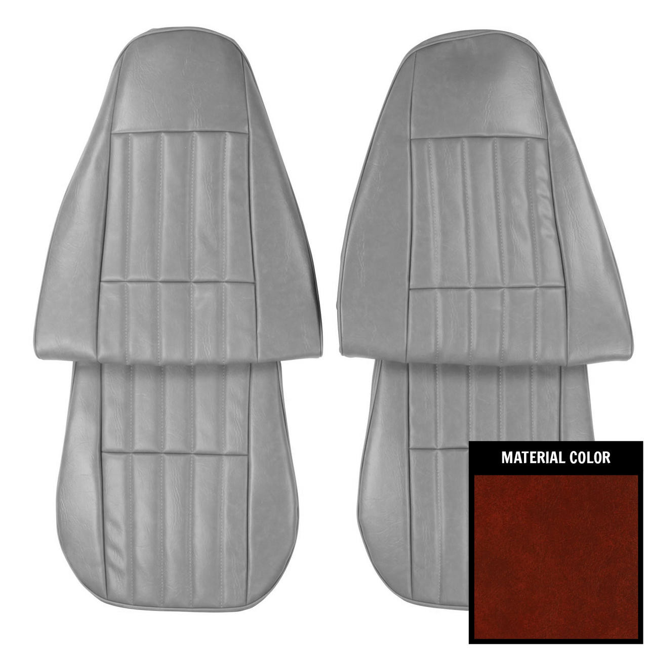 PUI Interiors 1980-81 Pontiac Firebird Standard Firethorn Front Bucket Seat Covers - 80ES45U