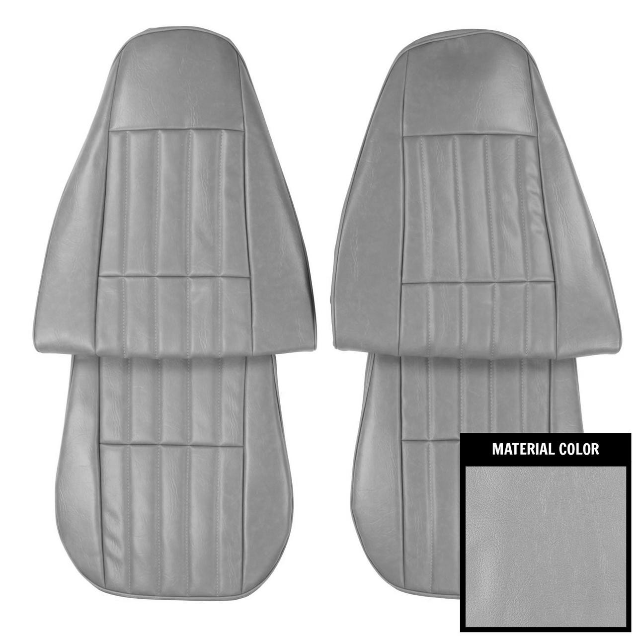 PUI Interiors 1980-81 Pontiac Firebird Standard Silver Front Bucket Seat Covers - 80ES66U