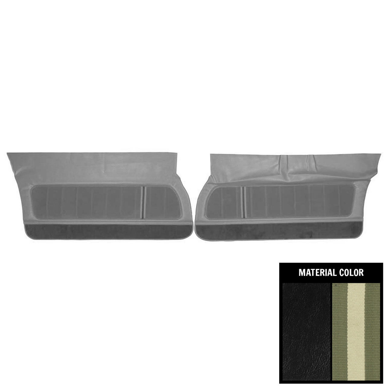 PUI Interiors 1980-81 Camaro LT/Berlinetta/Custom Vinyl Pre-Assembled Black Front Door Panels - 80FDLT70-P