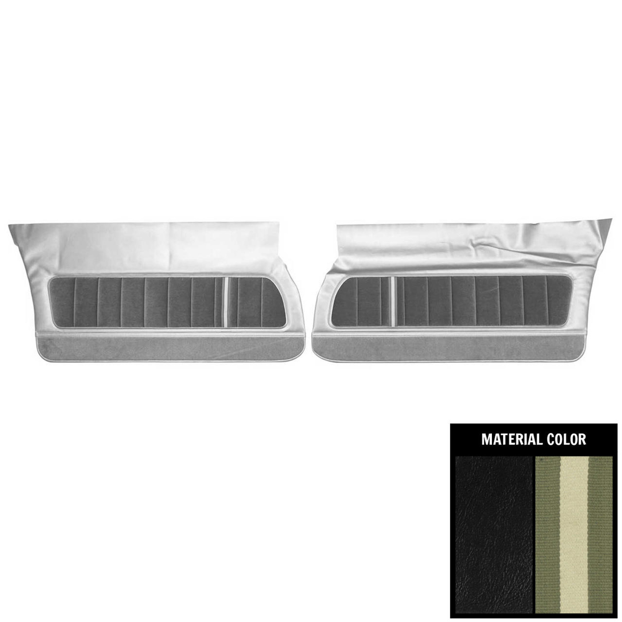 PUI Interiors 1980-81 Camaro LT/Berlinetta/Custom Cloth Pre-Assembled Black Front Door Panels - 80FDLTC70-P