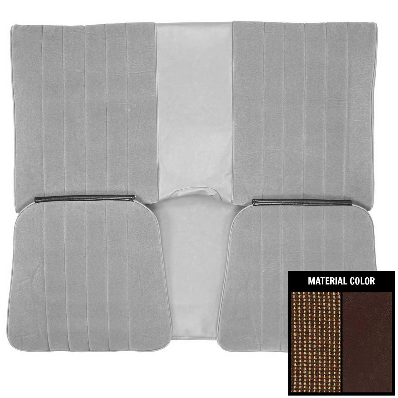 PUI Interiors 1981 Camaro/Firebird Hardtop Custom Cloth Maroon Rear Bench Seat Cover - 81FSC01C