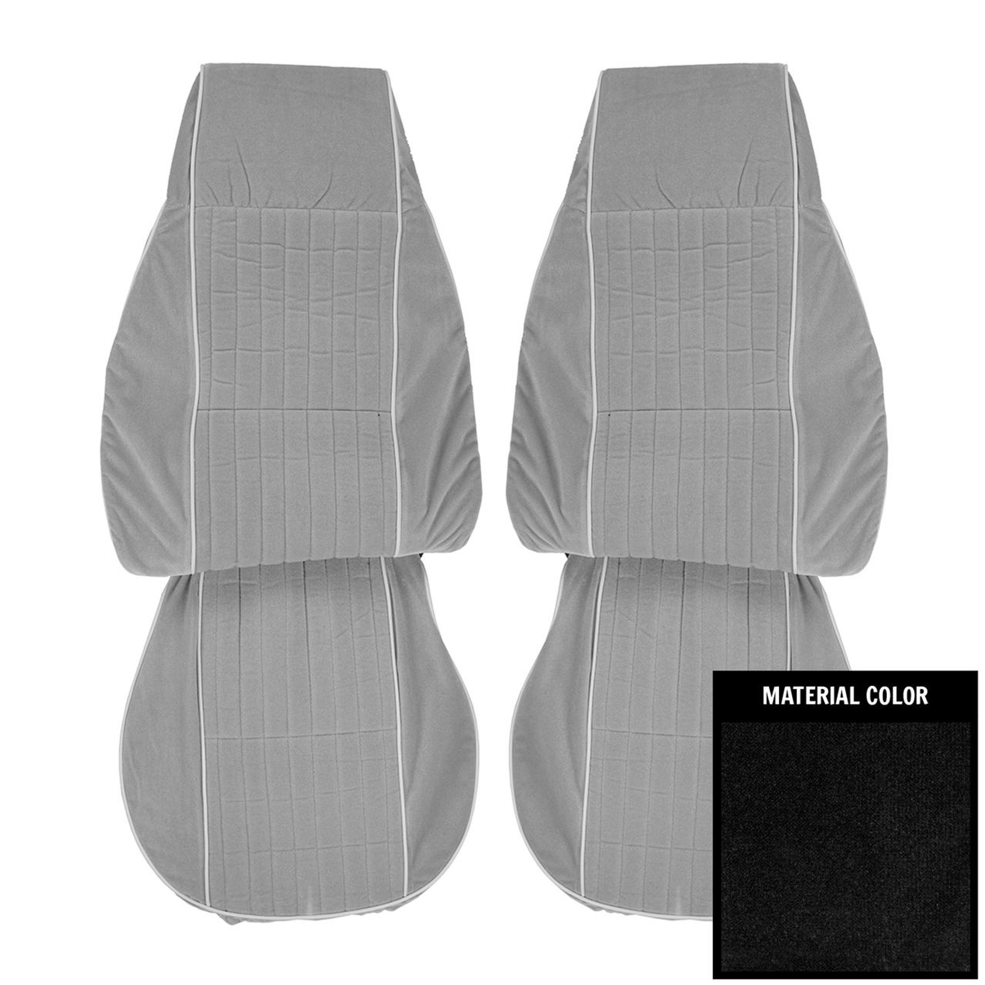 PUI Interiors 1982-83 Chevrolet Camaro Berlinetta Custom Cloth Maroon Front Bucket Seat Covers - 82DSC01U