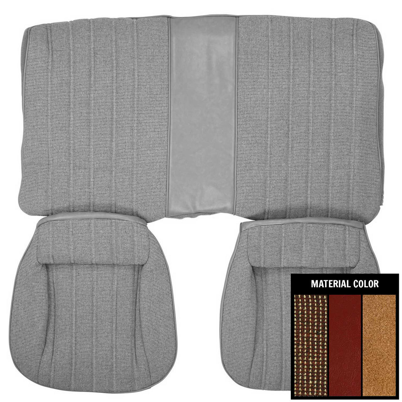 PUI Interiors 1982-1985 Chevrolet Camaro Hardtop Cloth Red Rear Bench Seat Cover - 82FSC38C