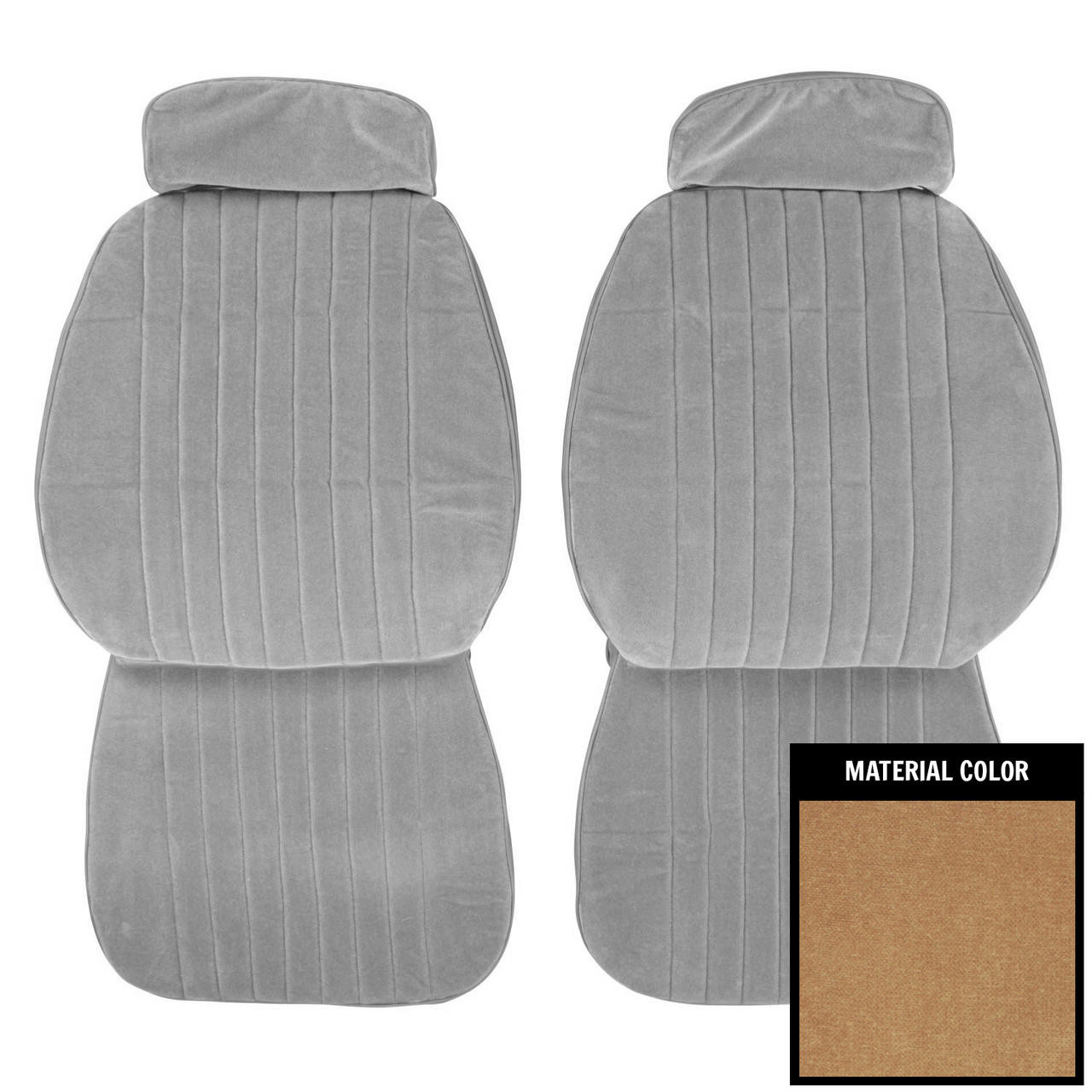 PUI Interiors 1986-1988 Chevrolet Monte Carlo Saddle Cloth Front Bucket Seat Covers - 86MSC04U