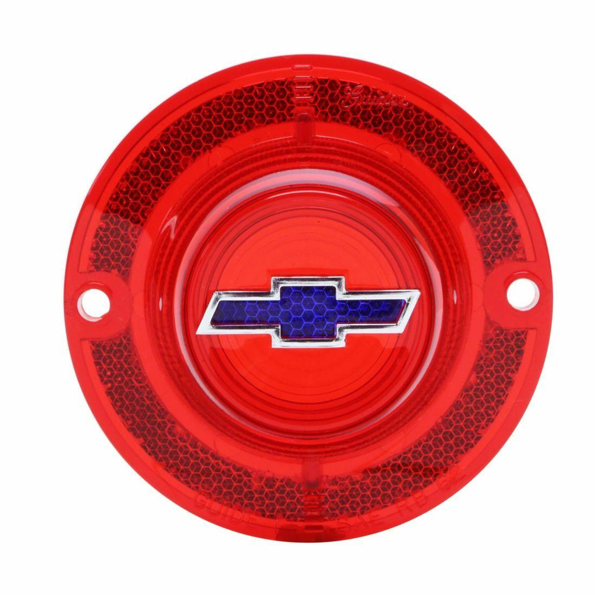 Trim Parts 1962 Chevrolet Full-Size Car Red Tail Light Lens W/Blue Bowtie and Trim, Each - A2150F