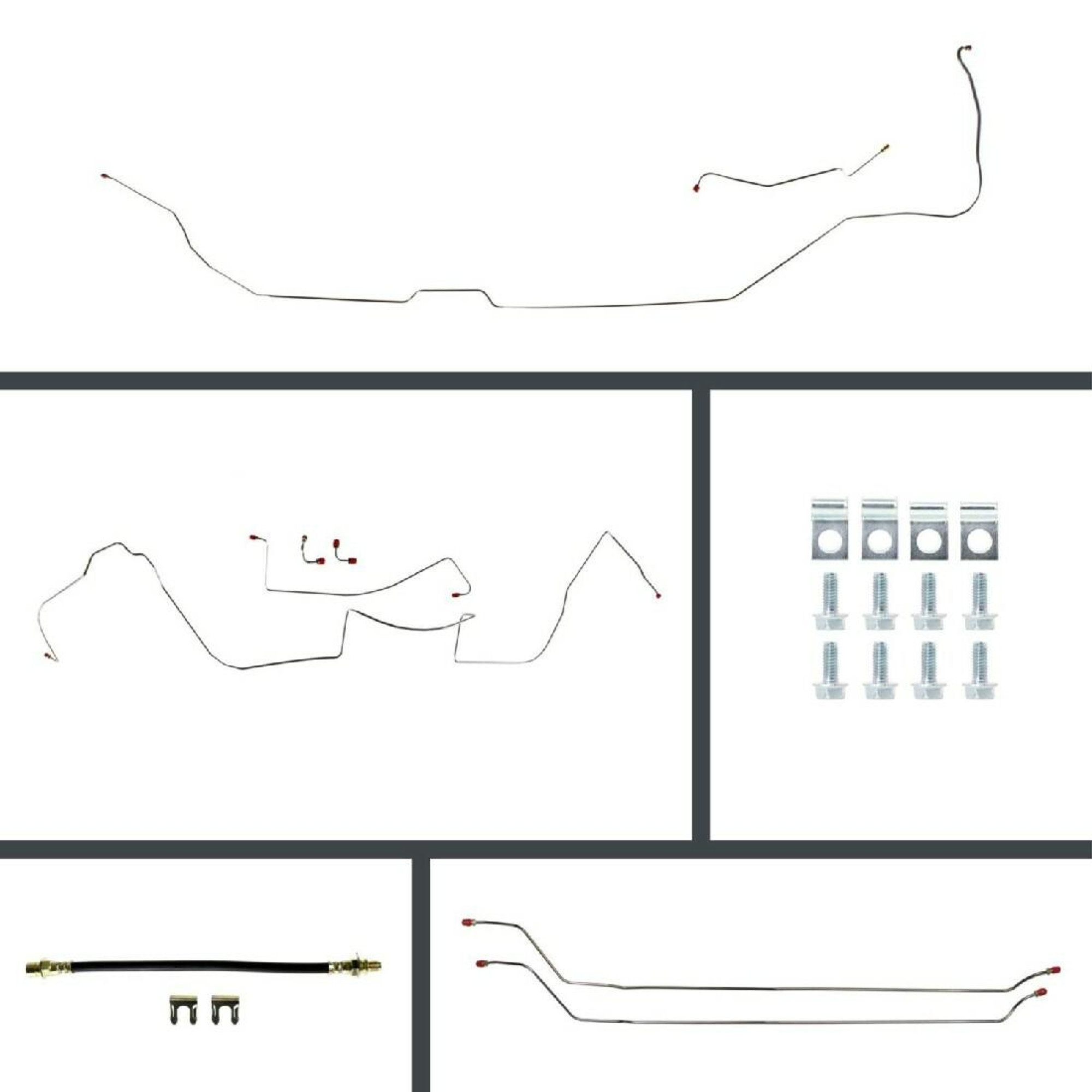 The Right Stuff 1964-65 GM A-Body, Pre-Bent Power Front Disc Brake Conversion Line Kit - AOP64H2