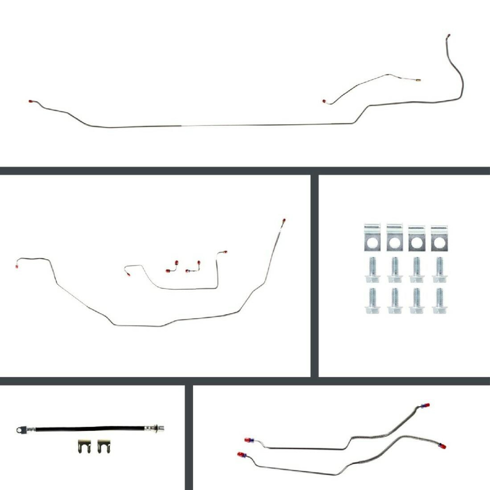 The Right Stuff 1968 GM A-Body, Pre-Bent Power 4-Wheel Disc Brake Conversion Line Kit - AOP68C4