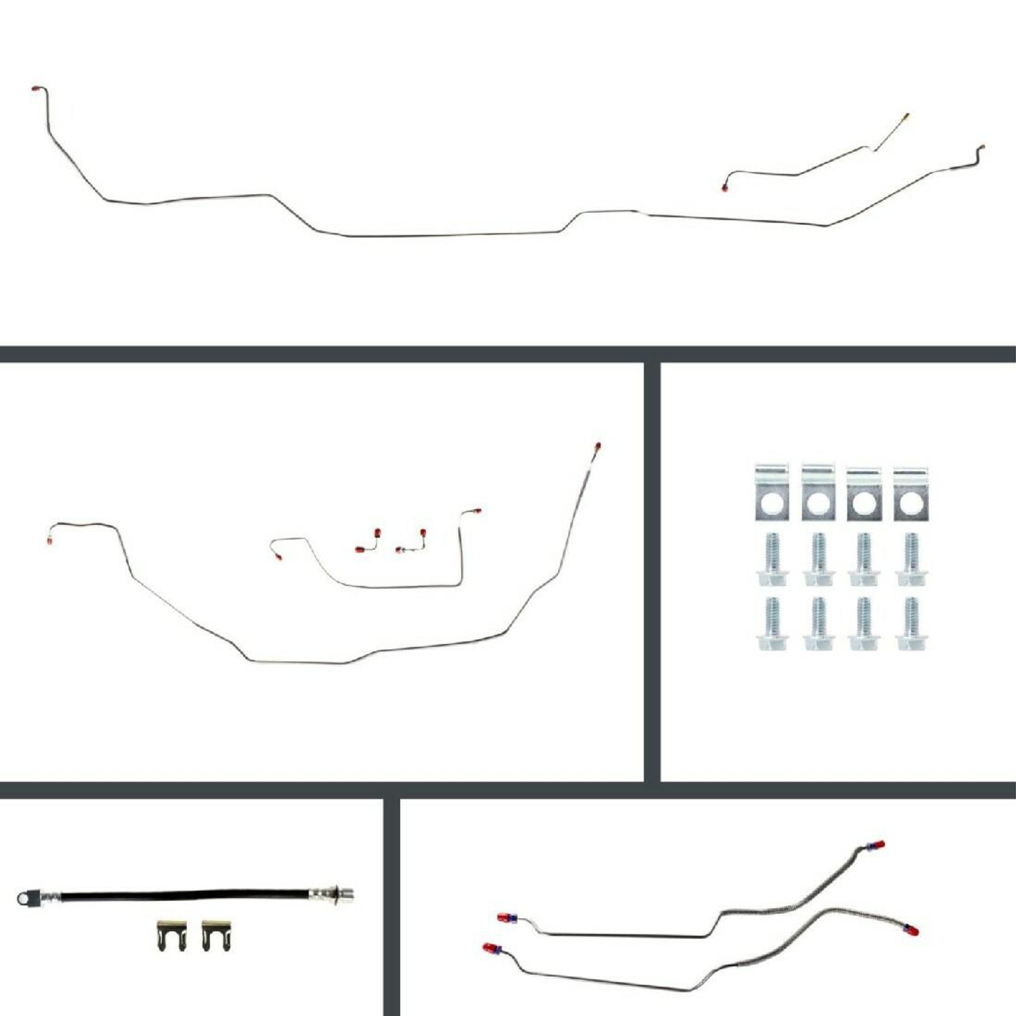 The Right Stuff 1968 GM A-Body, Pre-Bent Power 4-Wheel Disc Brake Conversion Line Kit - AOP68H4