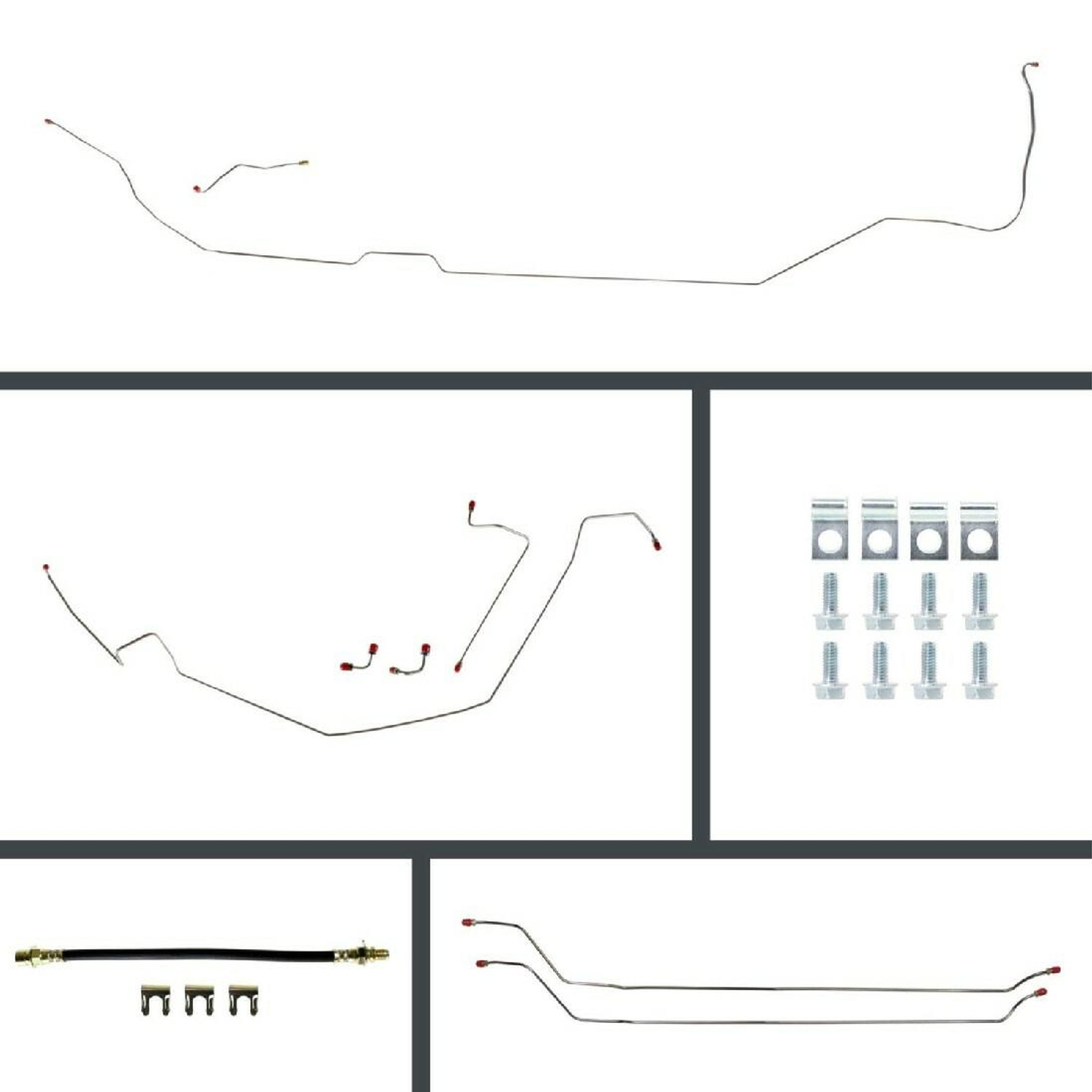 The Right Stuff 64-65 GM A-Body, Pre-Bent OE Steel Front Disc Conversion 4-Wheel Brake Line Kit - ASM64H2