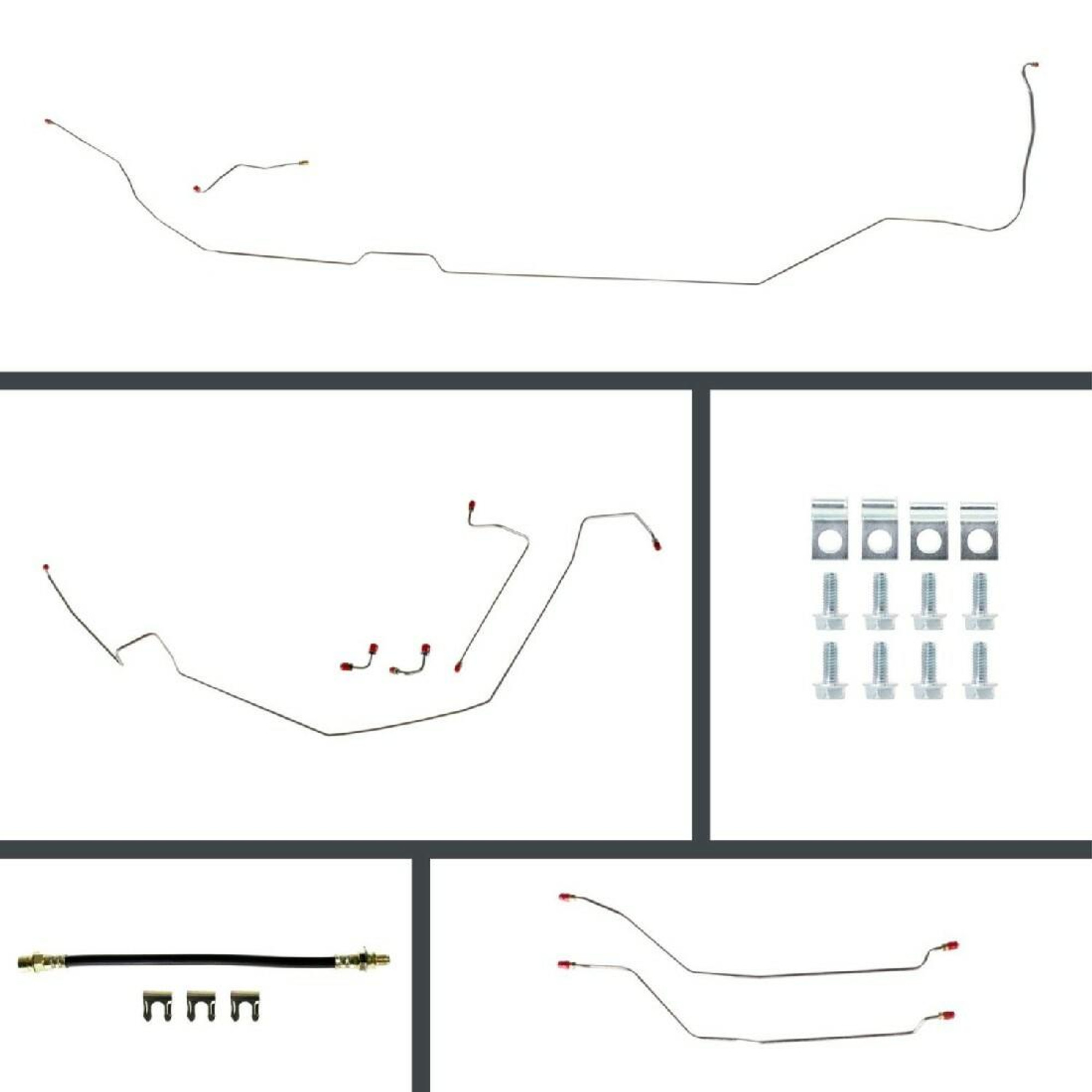 The Right Stuff 64-65 GM A-Body, Pre-Bent Stainless Front Disc Conversion 4-Wheel Brake Line Kit - ASM64H4