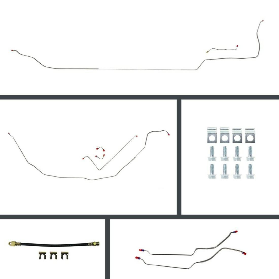 The Right Stuff 69-72 GM A-Body, Pre-Bent Stainless Front Disc Conversion 4-Wheel Brake Line Kit - ASM69C4