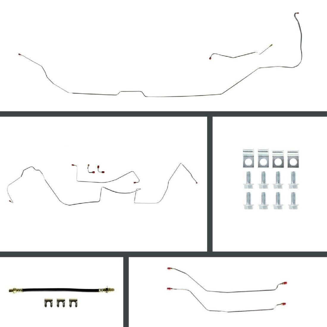 The Right Stuff 64-65 GM A-Body Pre-Bent Stainless Front Disc Conversion 4-Wheel Brake Line Kit - ASP64H4