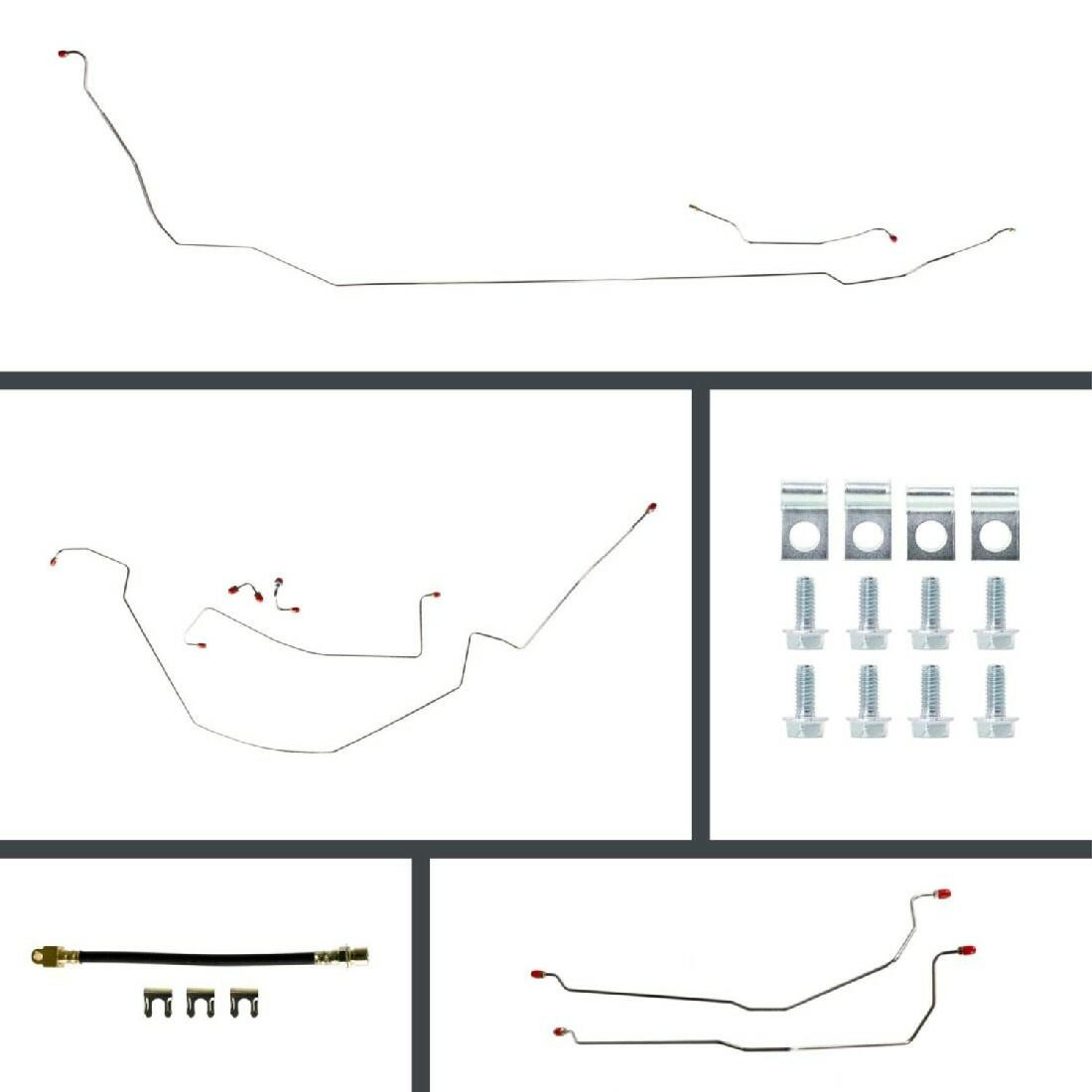 The Right Stuff 1966 GM A-Body Pre-Bent Stainless Front Disc Conversion 4-Wheel Brake Line Kit - ASP66C4