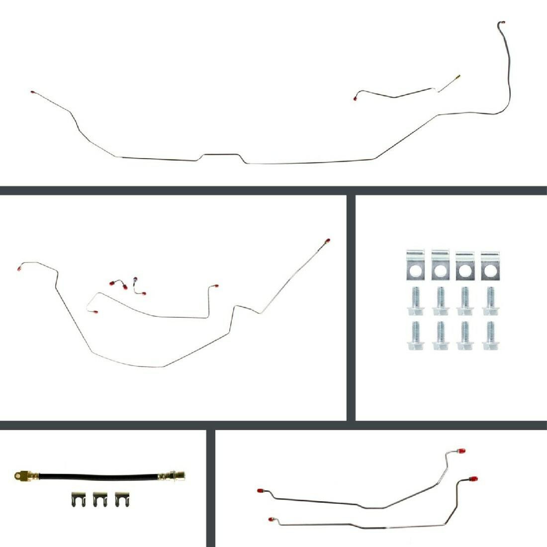 The Right Stuff 1966 GM A-Body, Pre-Bent Stainless Front Disc Conversion 4-Wheel Brake Line Kit - ASP66H4