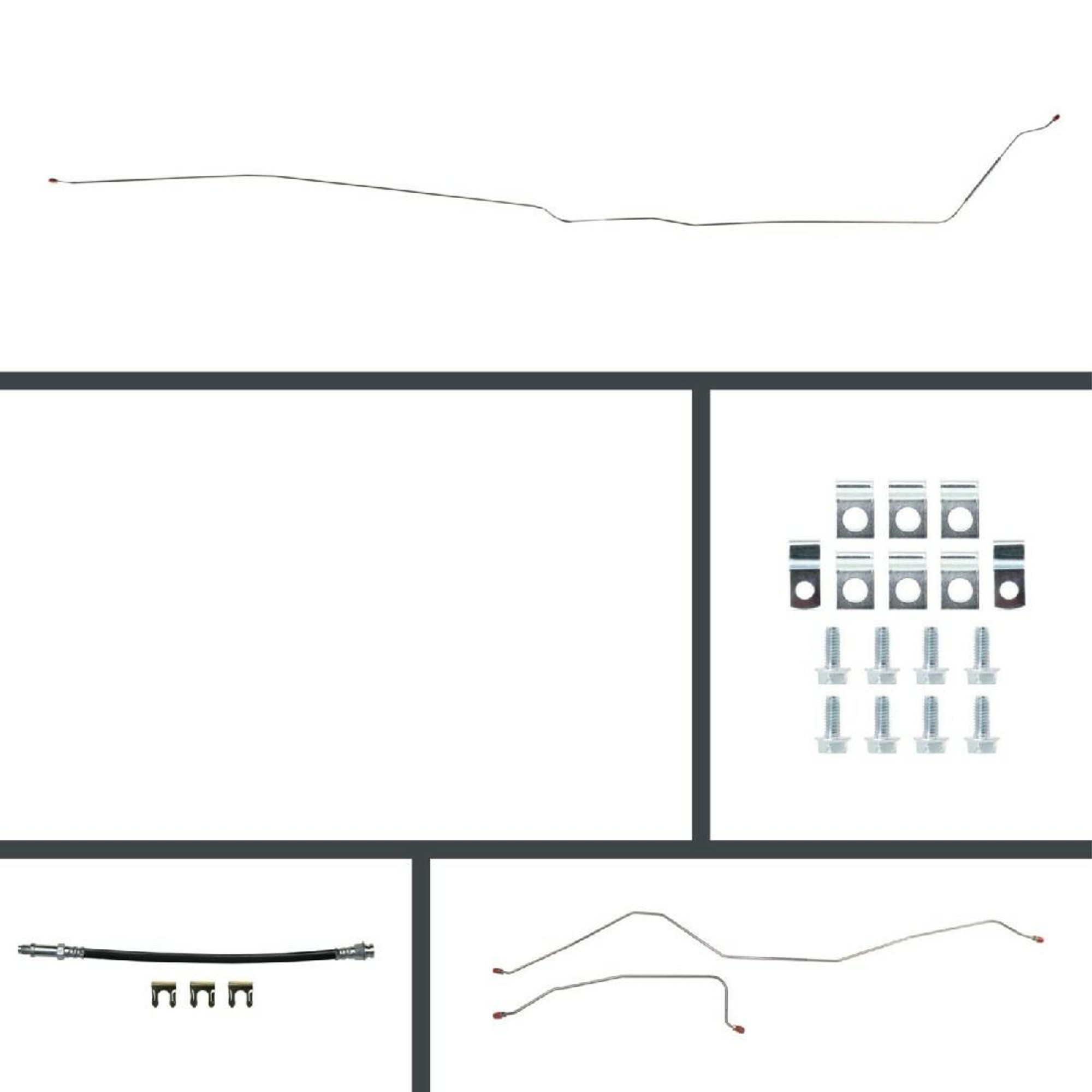 The Right Stuff 1958 Chevrolet Impala/Biscayne, Front Power Disc Conversion Brake Line Kit - BOP58H2