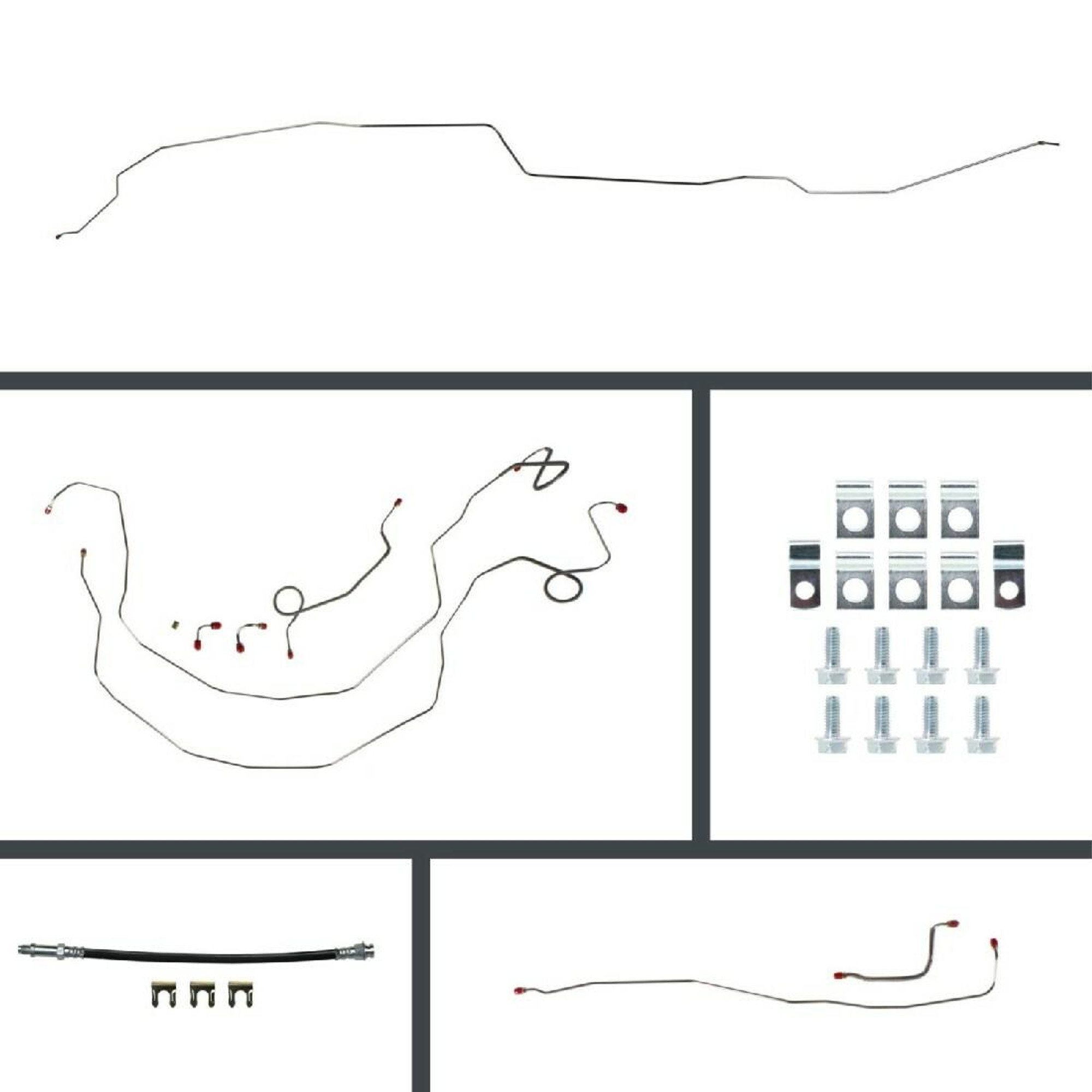 The Right Stuff 1959-64 Chevrolet Impala/Biscayne, 4-Wheel Power Disc Conversion Brake Line Kit - BOP59H4