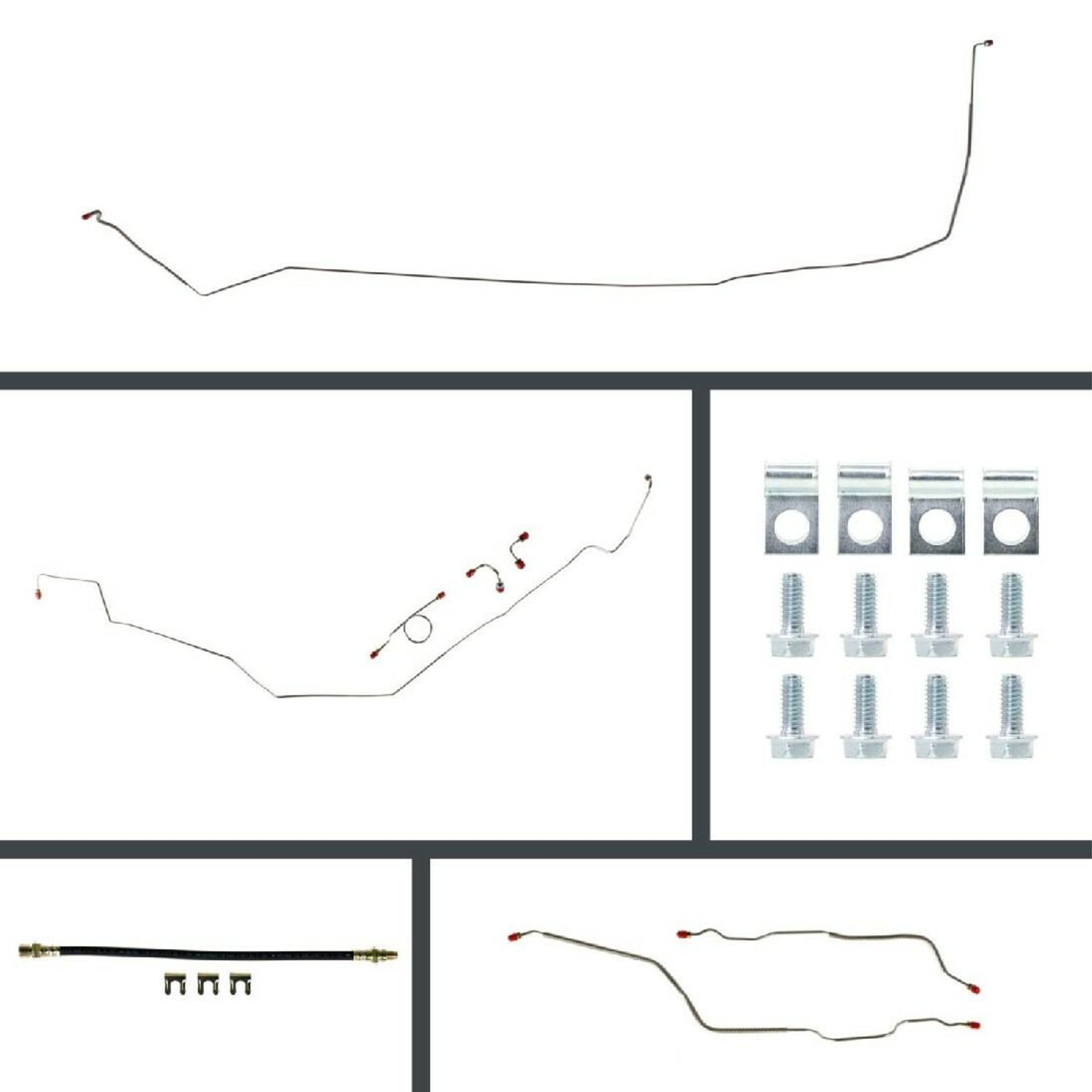The Right Stuff 1967-68 Chevrolet Bel Air PreBent, 4-Wheel Manual Disc Conversion Brake Line Kit - BSM67H4
