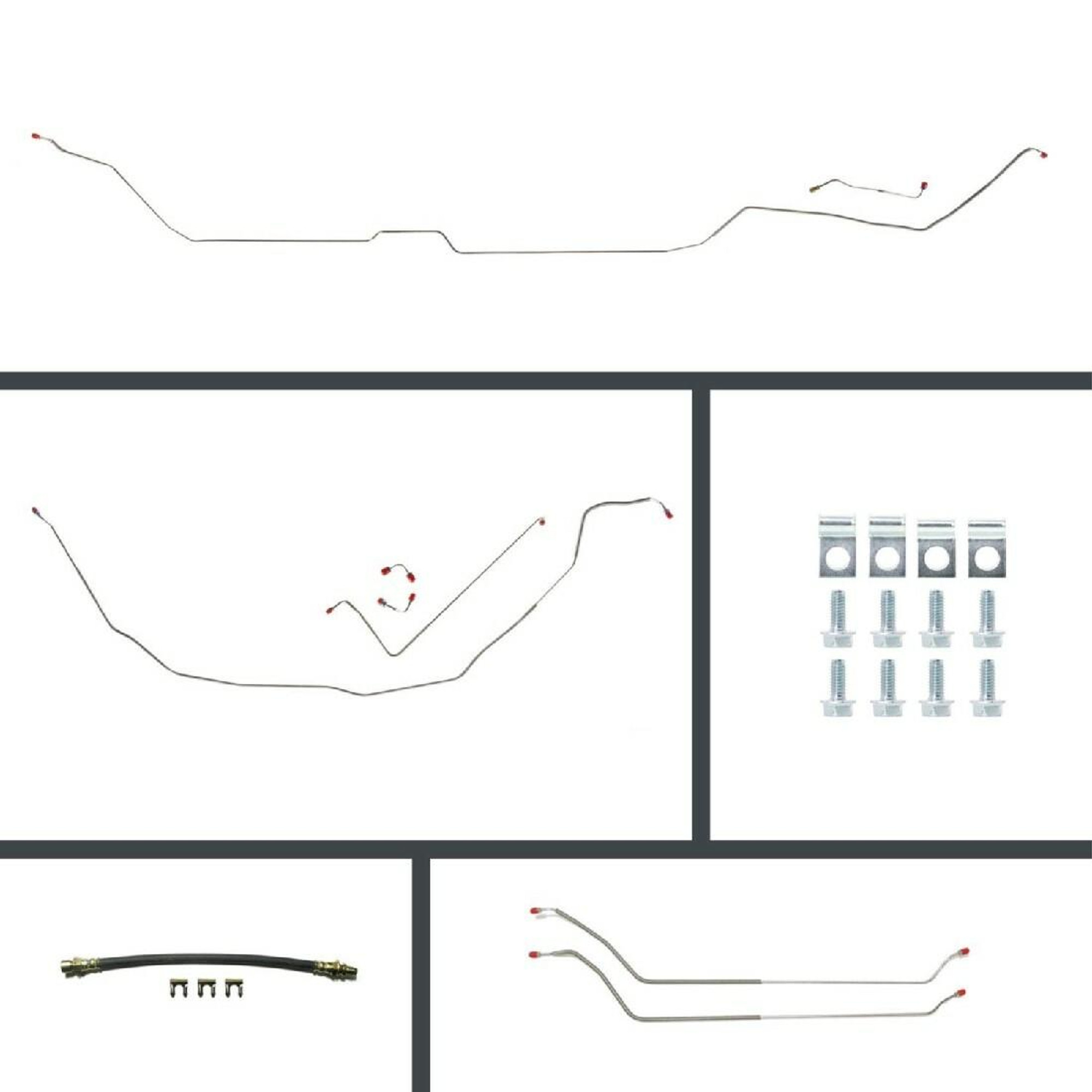 The Right Stuff 1968 Chevrolet Chevelle, OE Steel Front Manual Disc Conversion Brake Line Kit - COM68H2