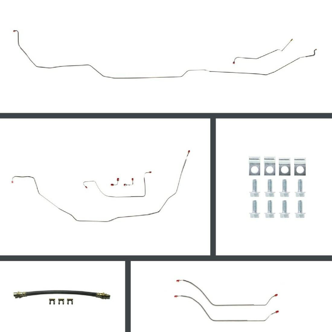 The Right Stuff 1968 Chevrolet Chevelle, OE Steel 4-Wheel Power Disc Conversion Brake Line Kit - COP68H4