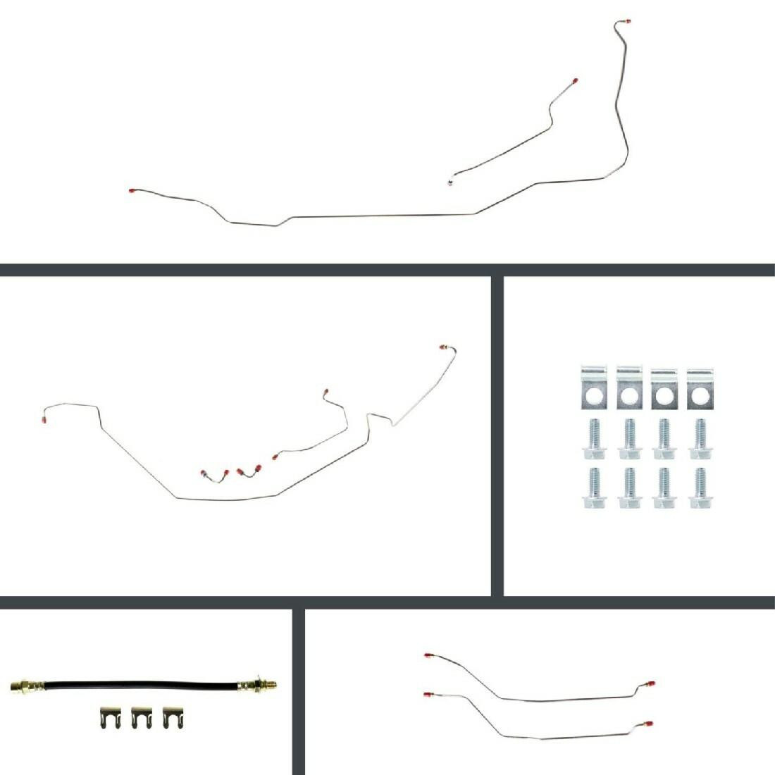 The Right Stuff 1964-67 Chevelle Convt, OE Steel 4-Wheel Manual Disc Conversion Brake Line Kit - CSM64C4