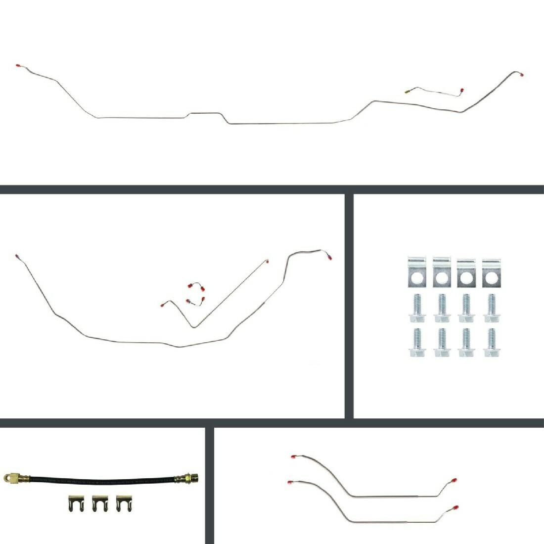 The Right Stuff 1969-72 Chevelle, OE Steel 4-Wheel Manual Disc Conversion Brake Line Kit - CSM69H4