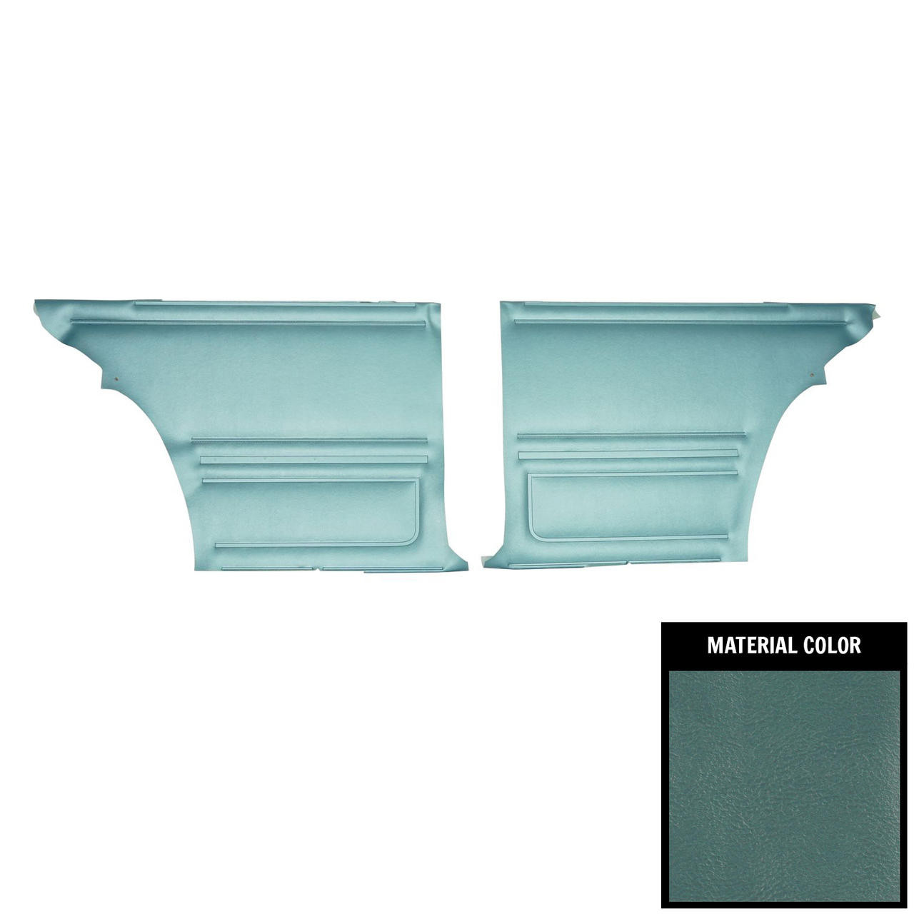 PUI Interiors 1967 Chevrolet Camaro Standard Hardtop Light Blue Rear Door Panels - D202C