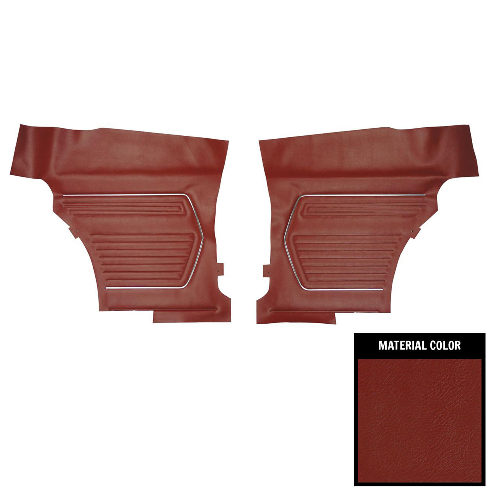 PUI Interiors 1969 Chevrolet Camaro Standard Hardtop Red Rear Door Panels - D221C