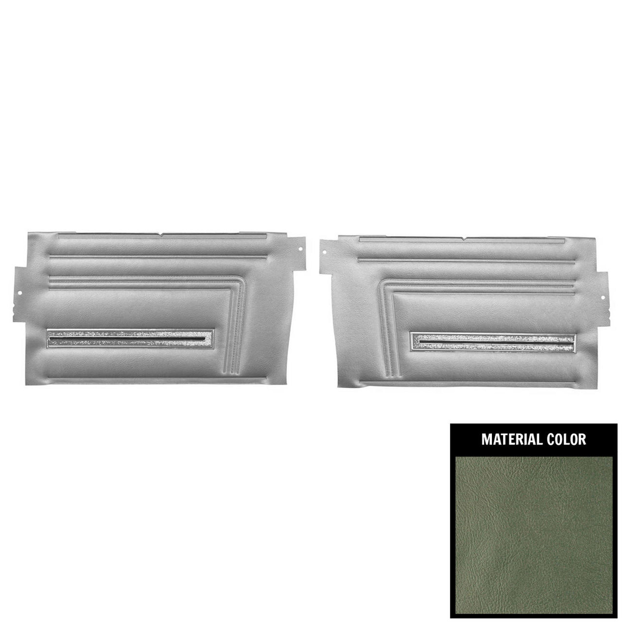 PUI Interiors 1966 Chevrolet Chevelle Convertible Aqua Rear Door Panels - D285V